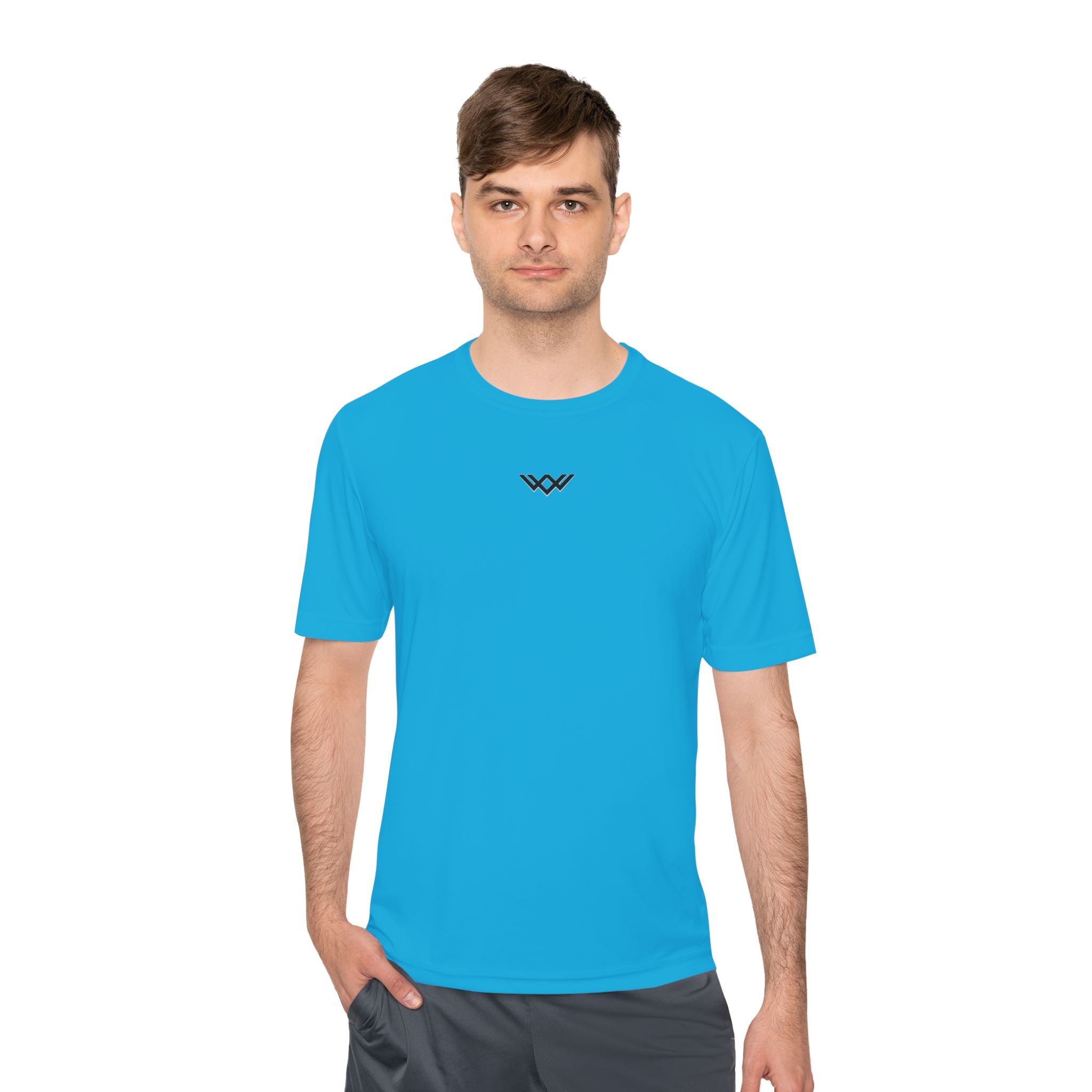 Moisture-Wicking Performance Tee — Minimal Black Chest Logo