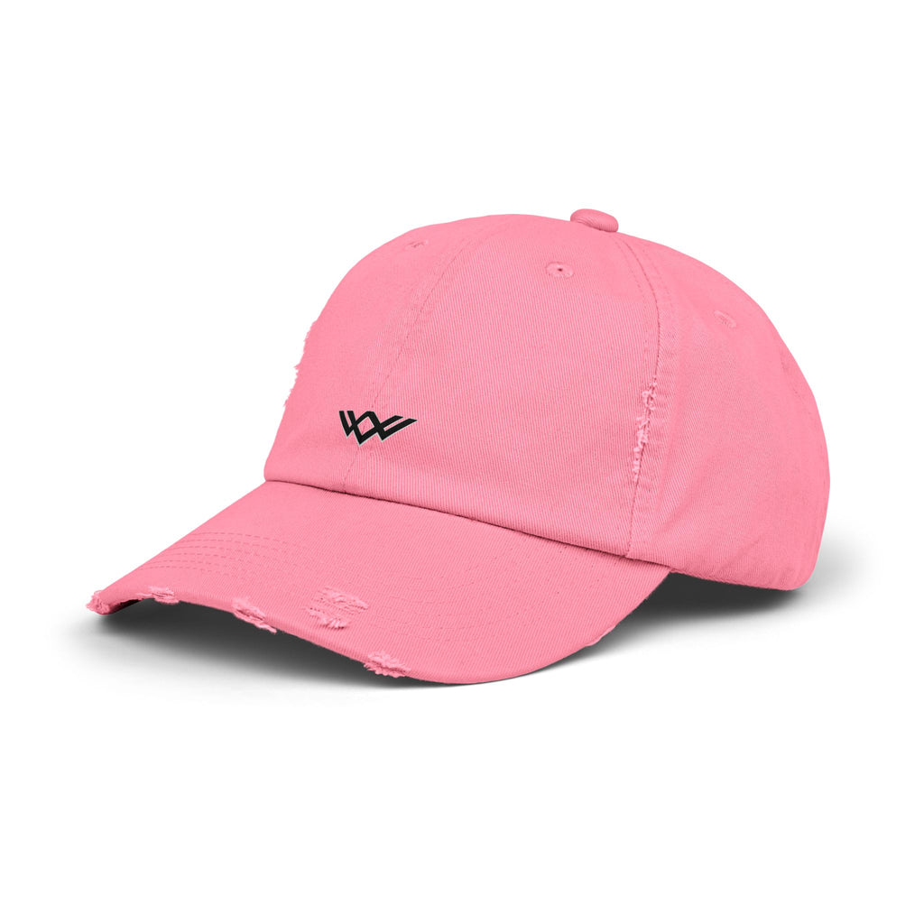 Distressed Black Baseball Cap — Minimal Worn Logo Hat