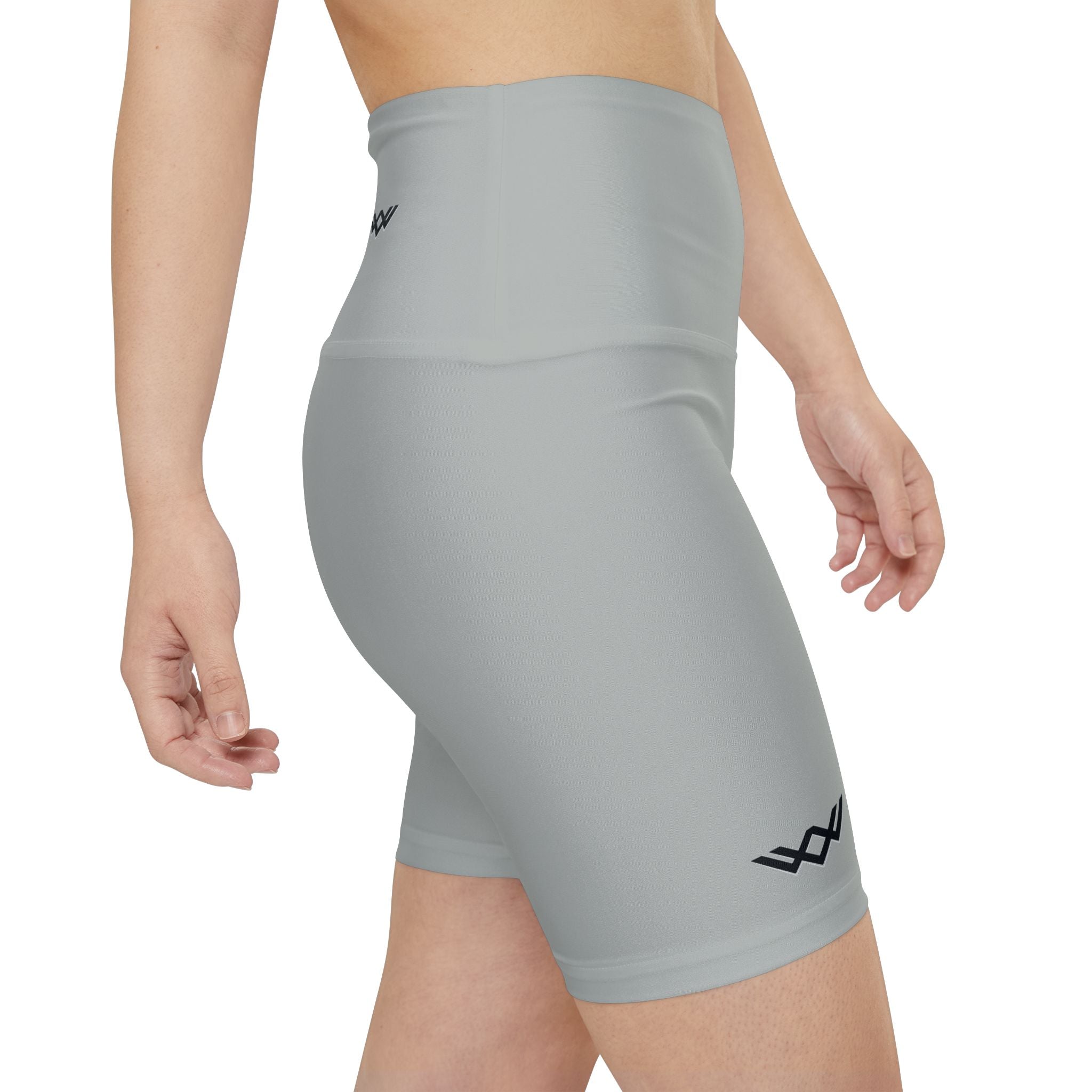 Women's 'Never Settle' Workout Shorts — | Rhino grey | High-Waist Biker Shorts