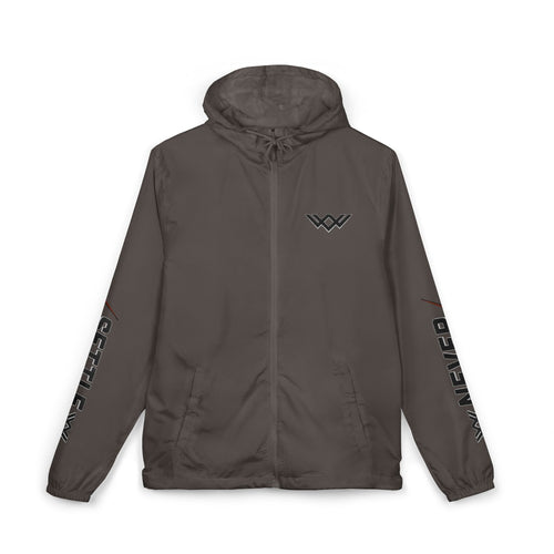 'Never Settle' Hooded Lightweight Windbreaker Jacket