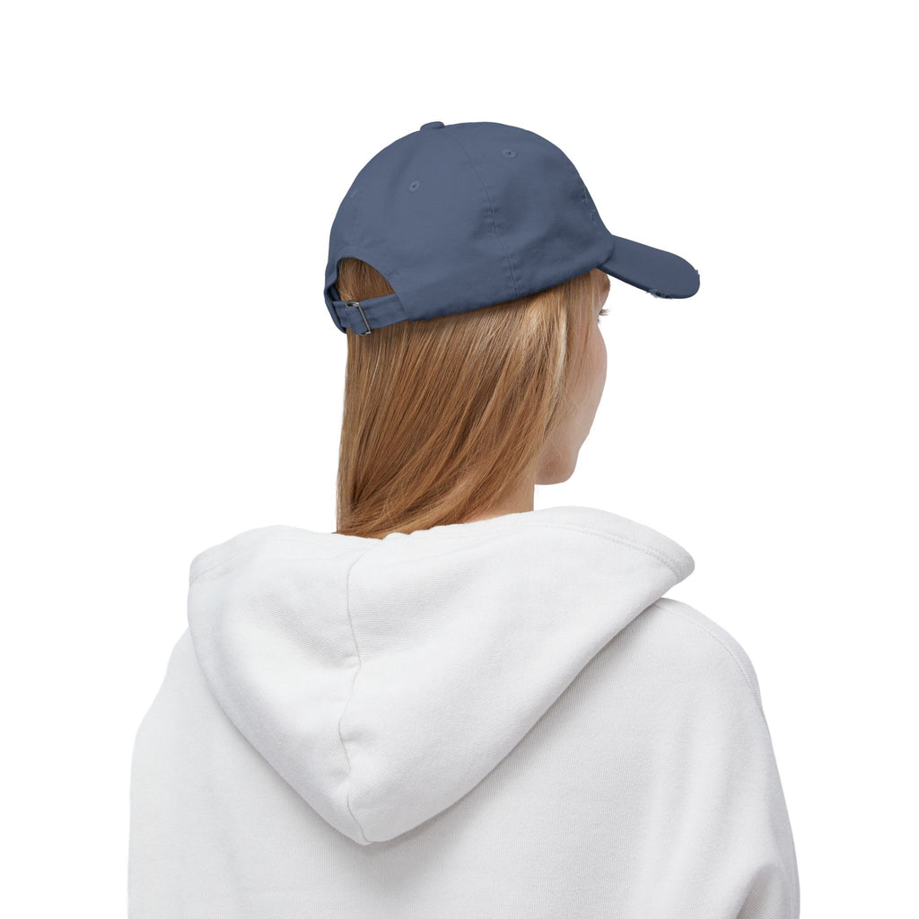 Distressed Black Baseball Cap — Minimal Worn Logo Hat