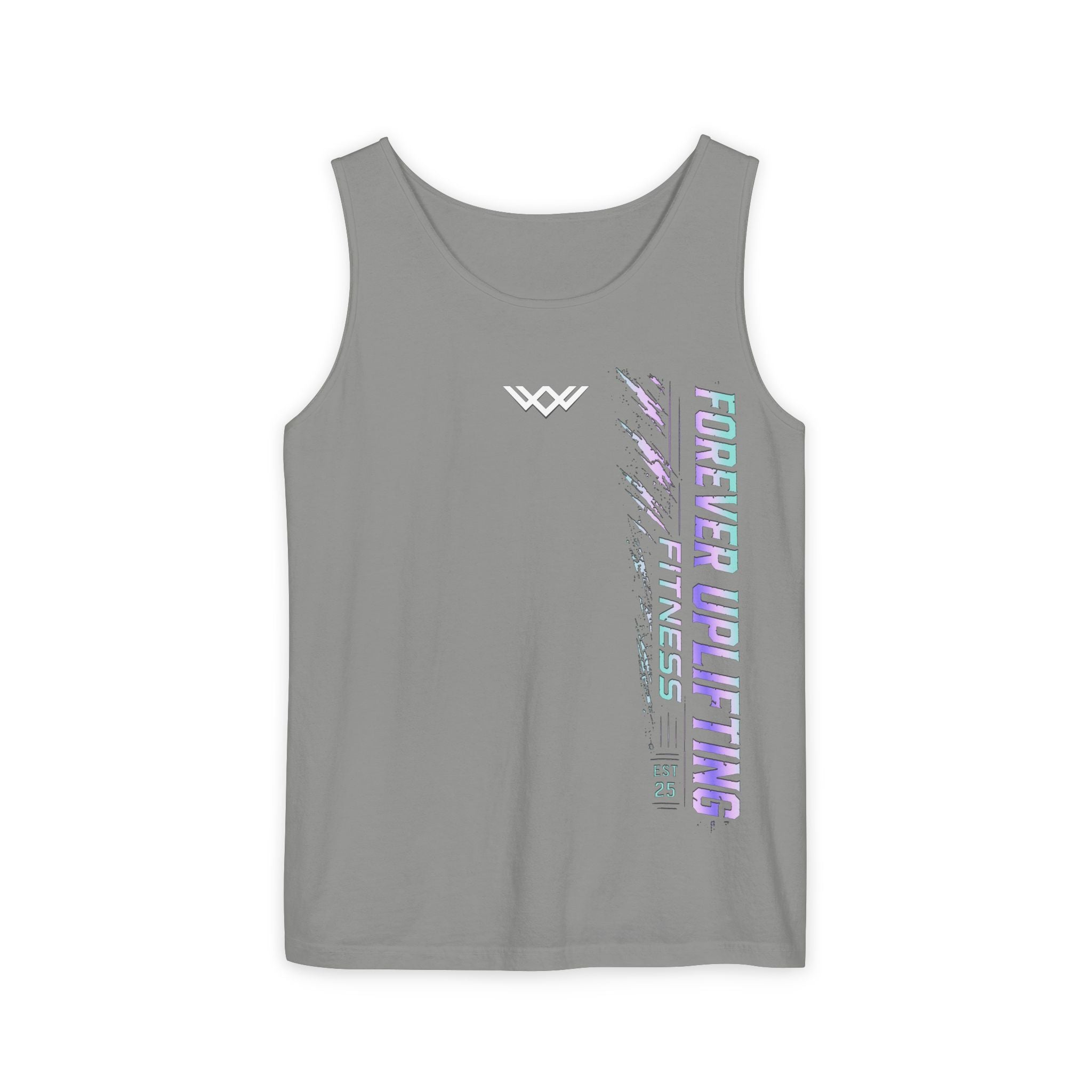 Unisex Forever Uplifting Fitness Tank Top — Vertical Gym Graphic