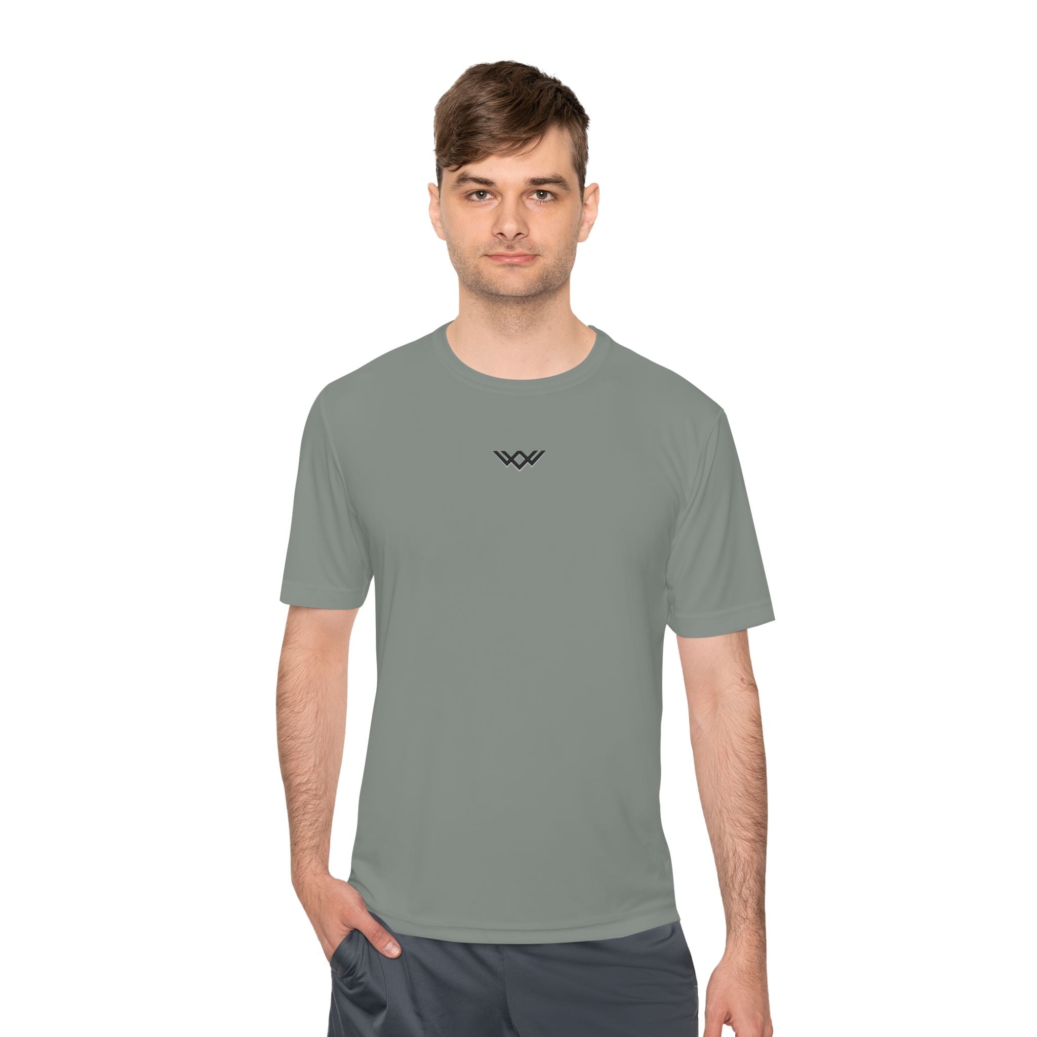Moisture-Wicking Performance Tee — Minimal Black Chest Logo