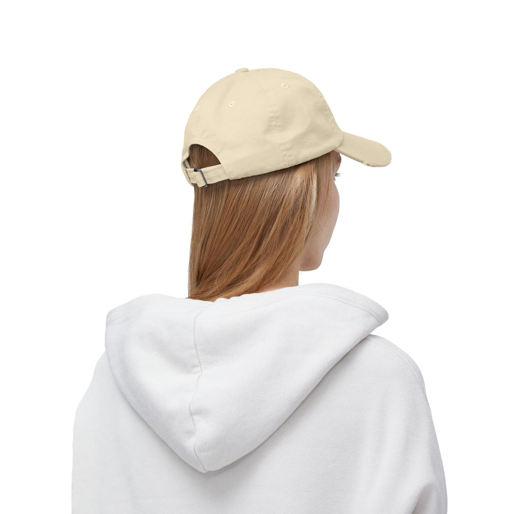 Distressed Black Baseball Cap — Minimal Worn Logo Hat