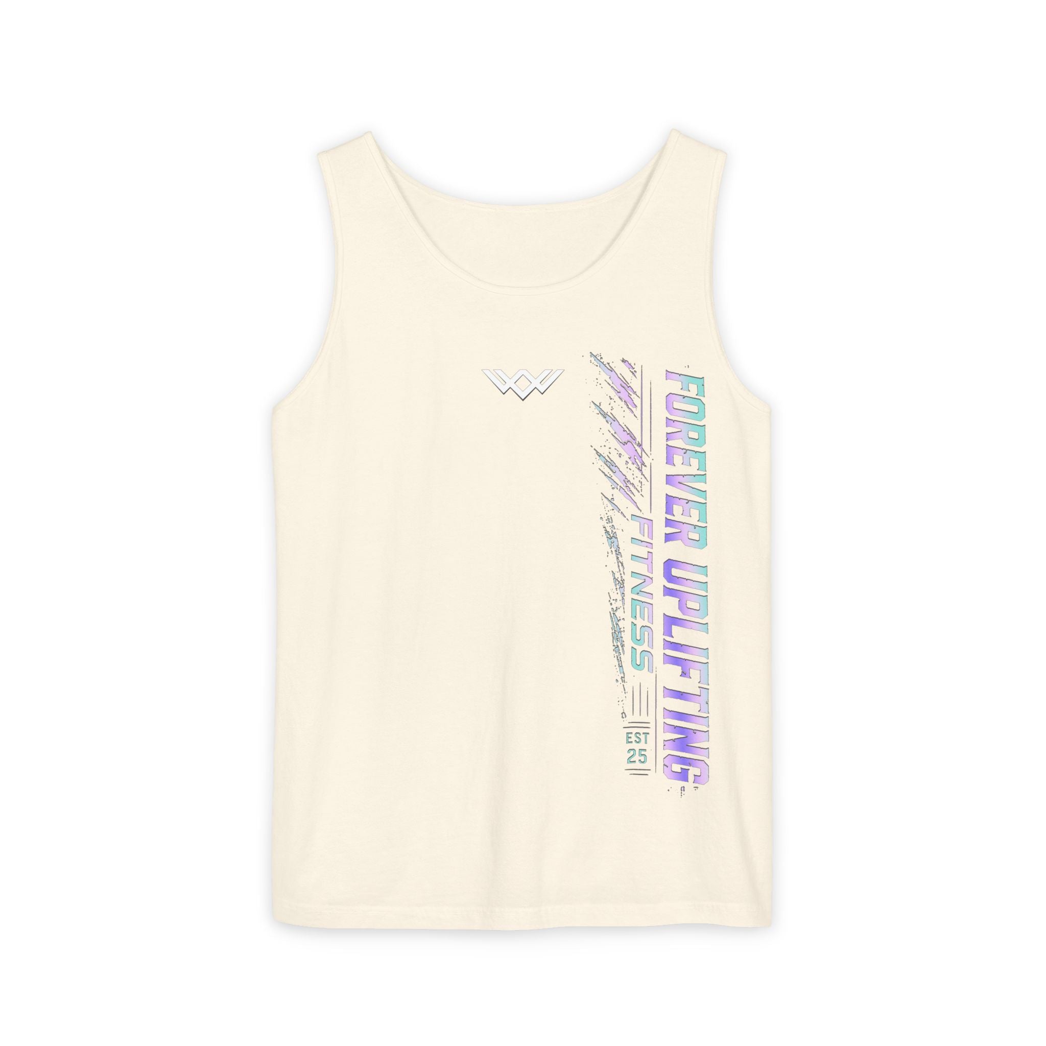 Unisex Forever Uplifting Fitness Tank Top — Vertical Gym Graphic