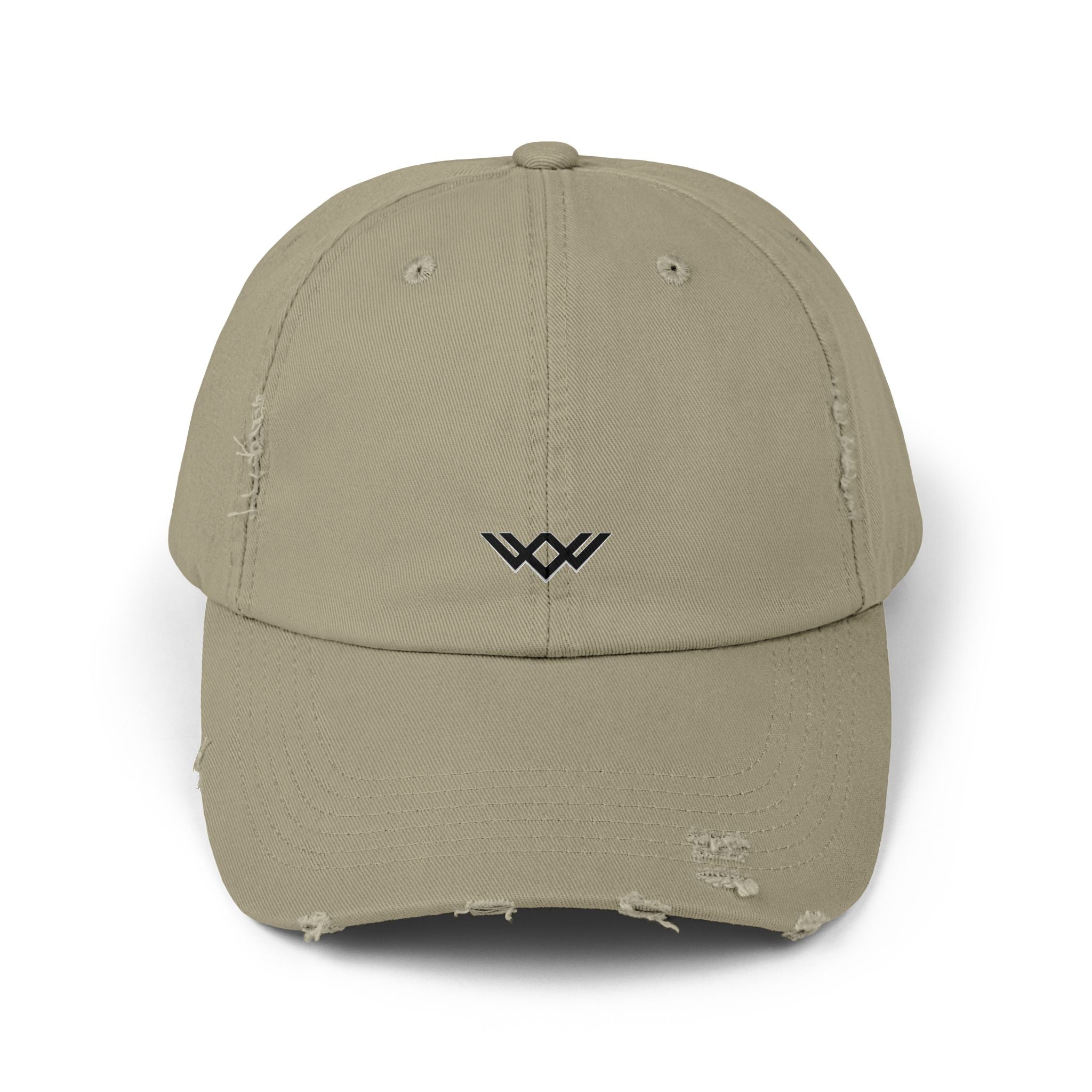 Distressed Black Baseball Cap — Minimal Worn Logo Hat