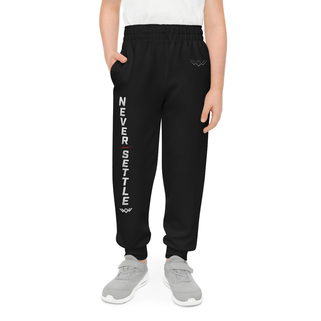 Youth — 'Never Settle' Black Athletic Sweatpants