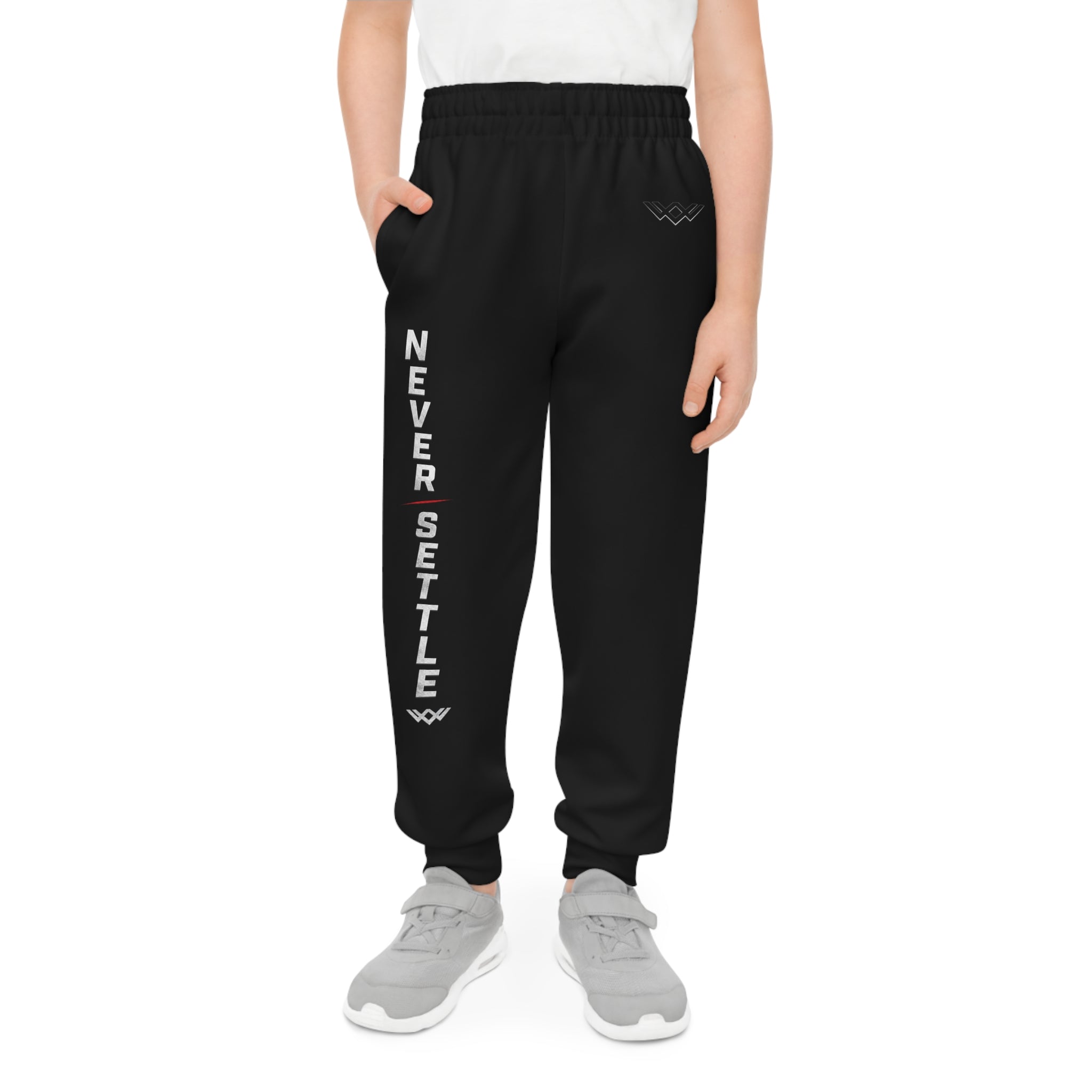 Youth — 'Never Settle' Black Athletic Sweatpants