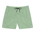 Sage Green Mid-Length Swim Shorts — Quick-Dry Beach Trunks