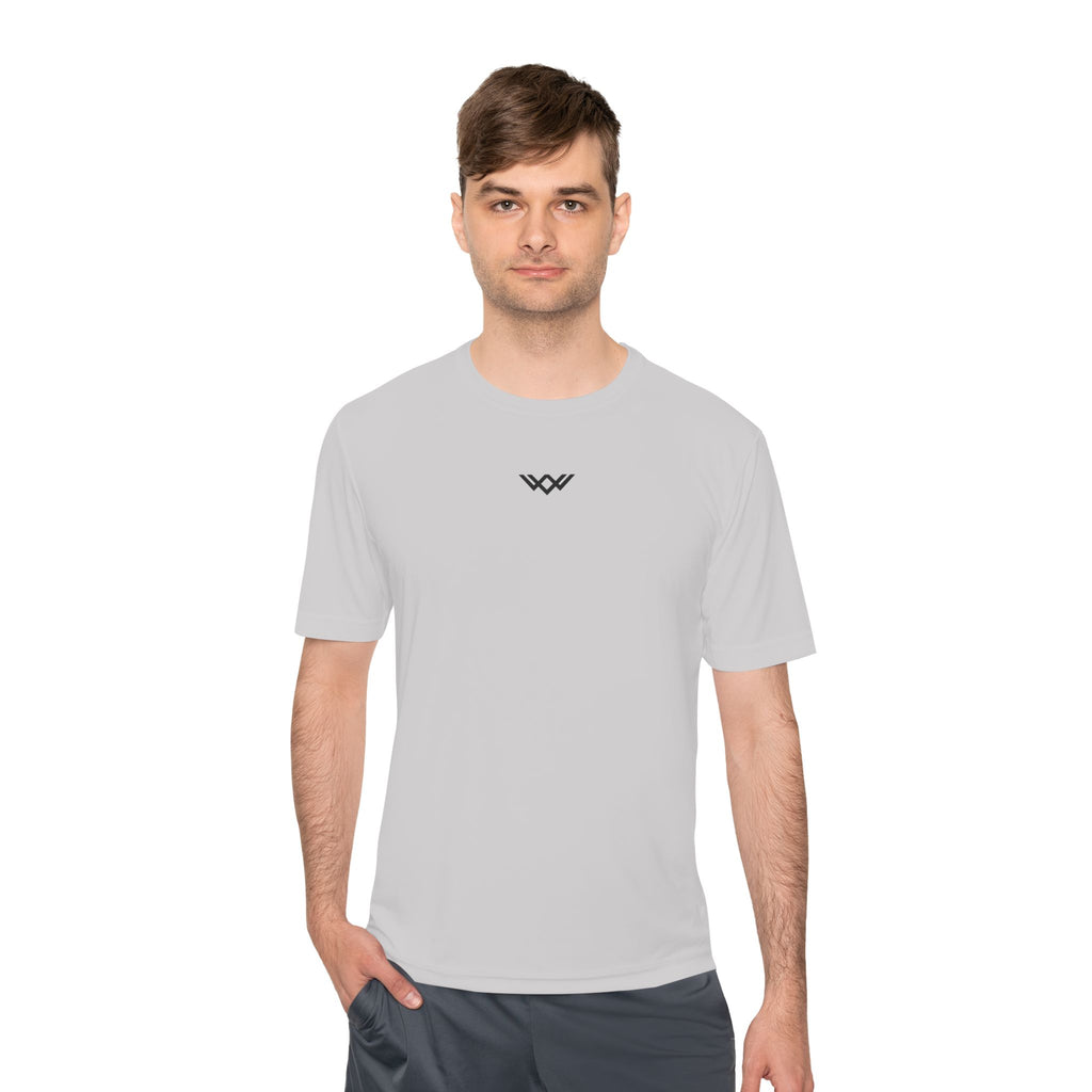 Moisture-Wicking Performance Tee — Minimal Black Chest Logo