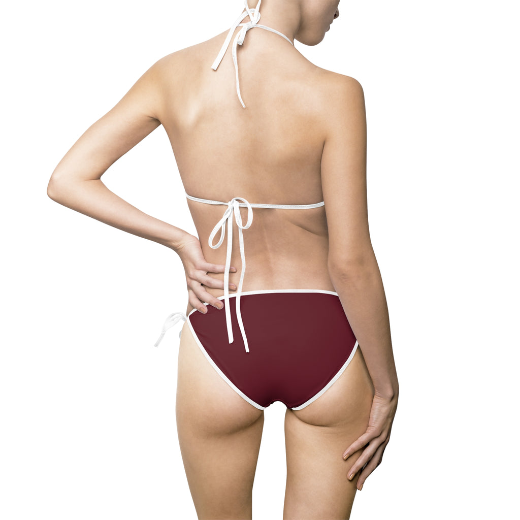 Women's Burgundy Triangle Bikini Swimsuit | FUL