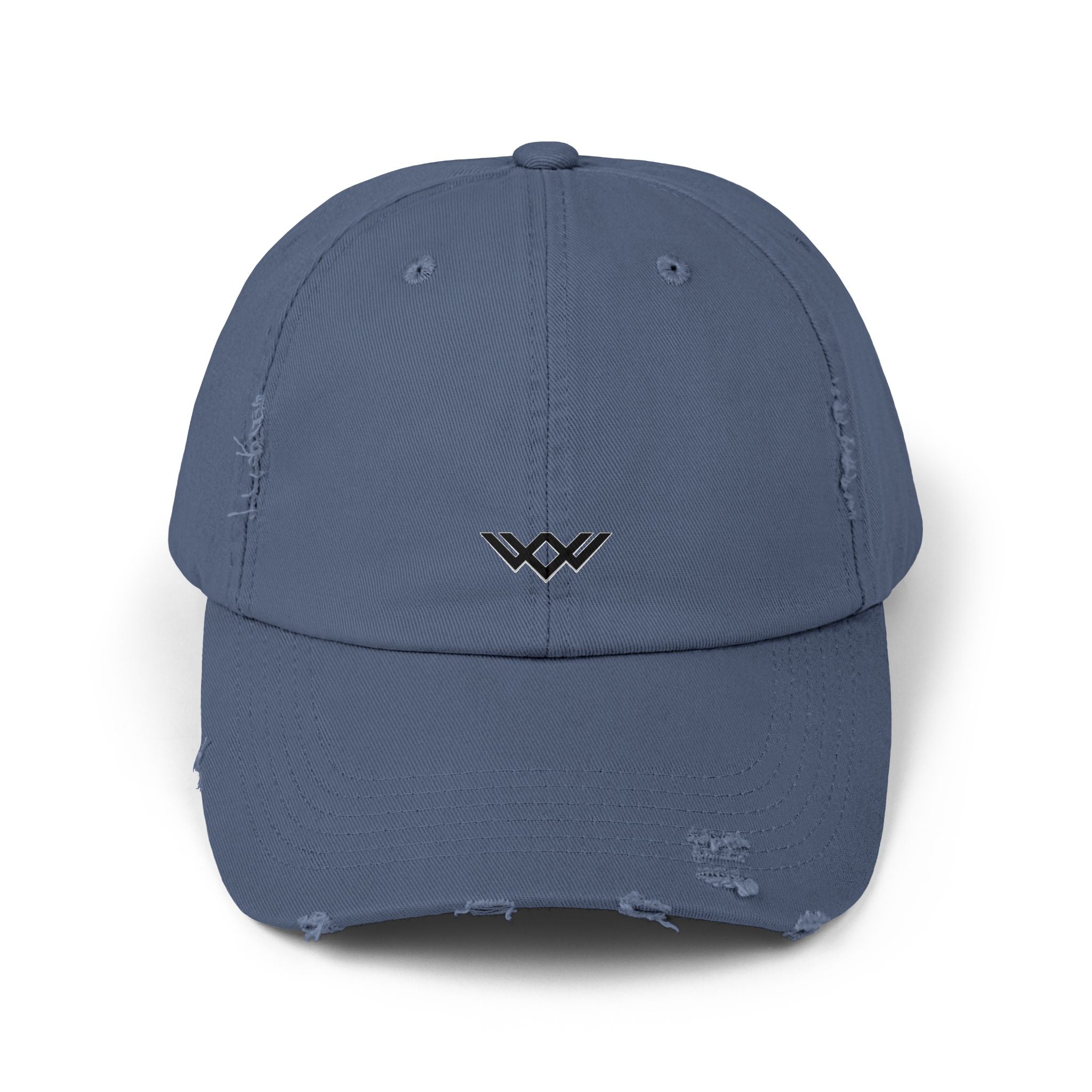 Distressed Black Baseball Cap — Minimal Worn Logo Hat