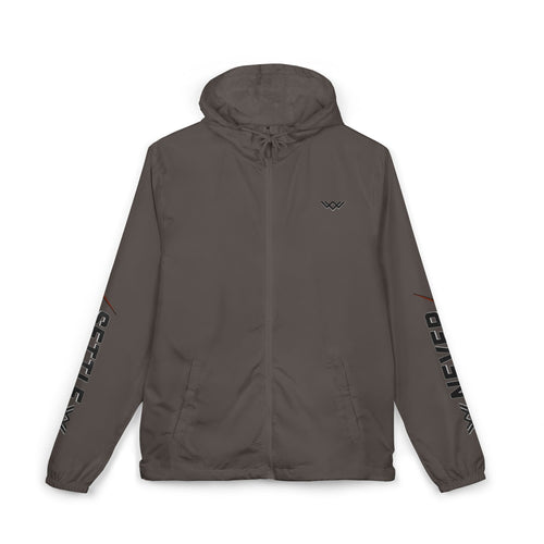 'Never Settle' Hooded Lightweight Windbreaker Jacket