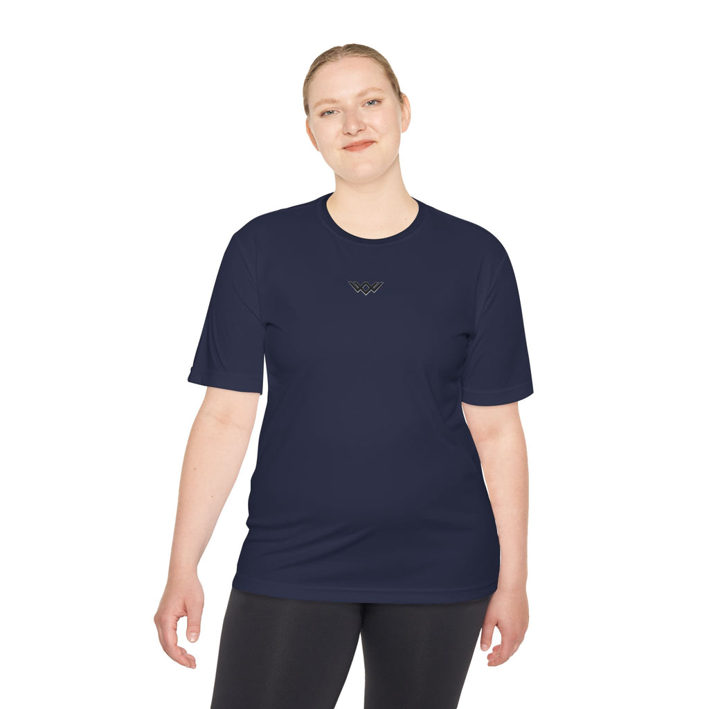 Moisture-Wicking Performance Tee — Minimal Black Chest Logo