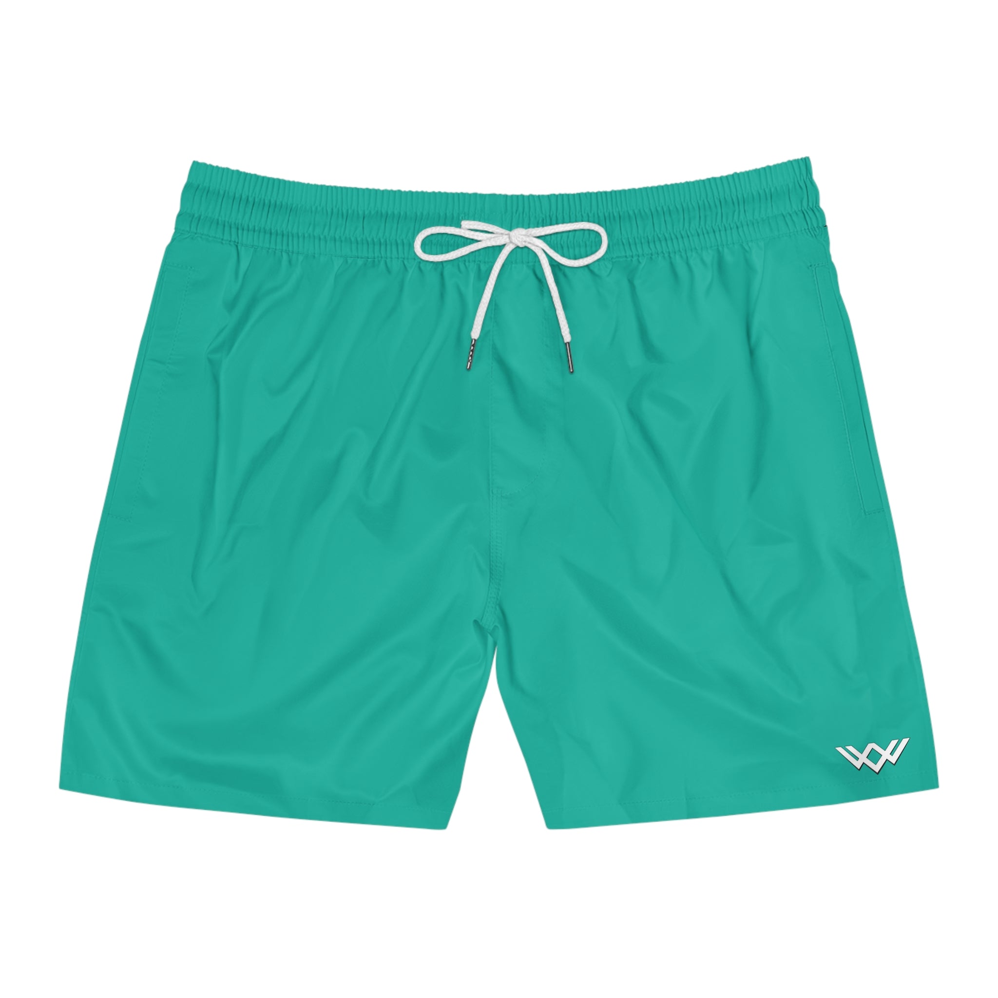 Teal Mid-Length Swim Shorts — Quick-Dry Beach Trunks