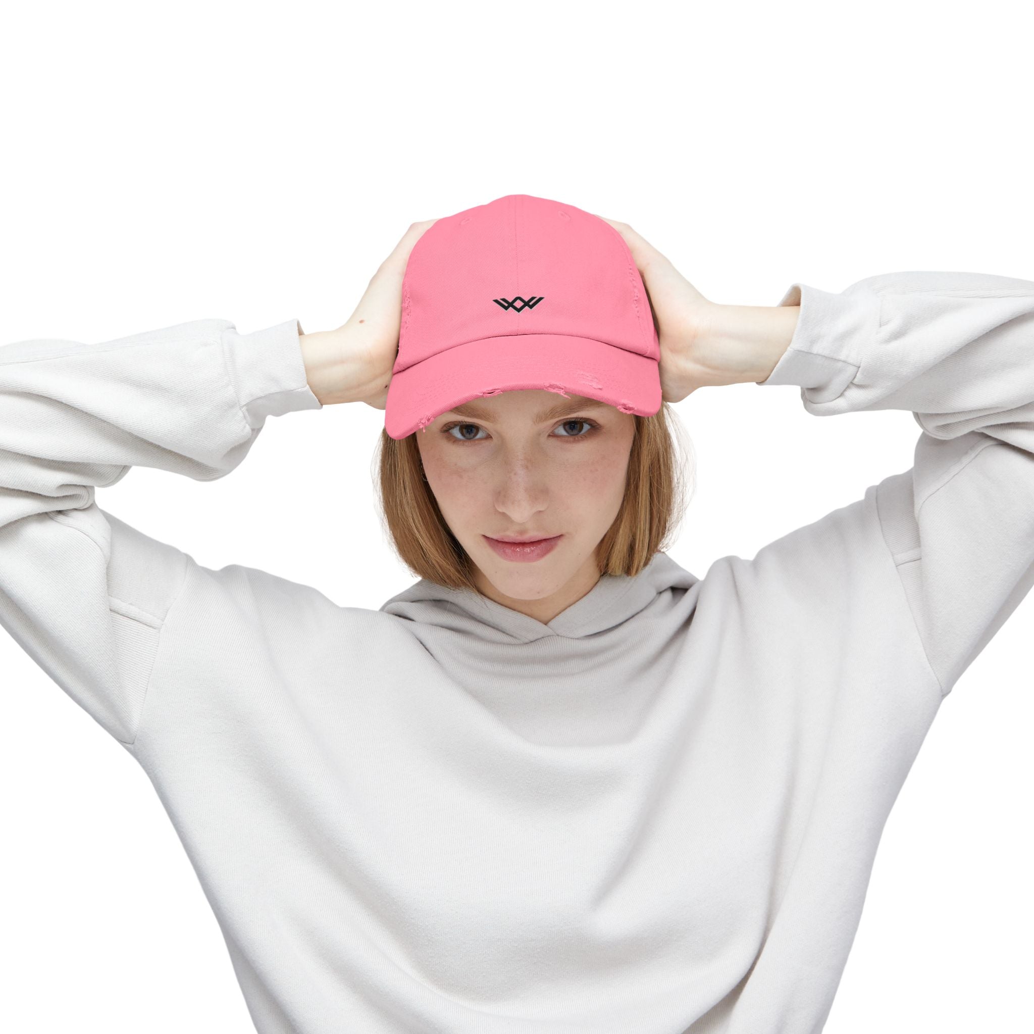Distressed Black Baseball Cap — Minimal Worn Logo Hat