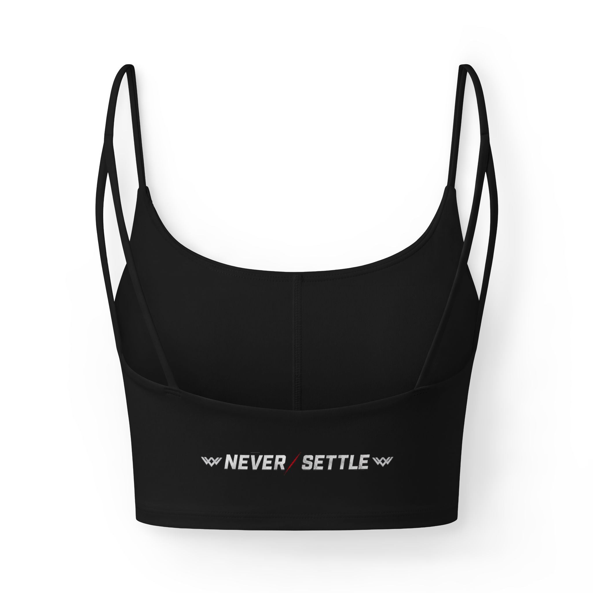 Women’s Luxe Bra — 'Never Settle' Fitness Crop Top
