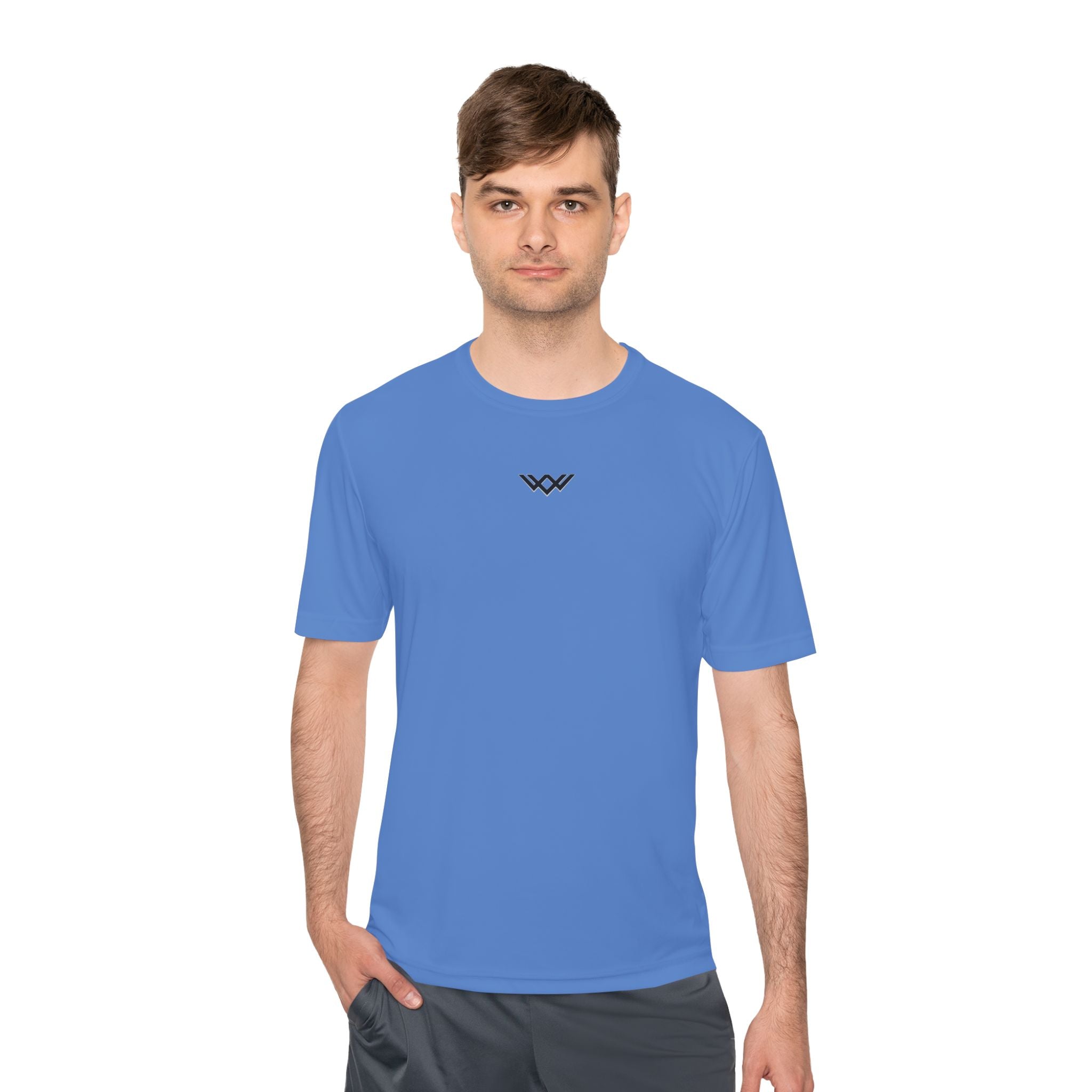 Moisture-Wicking Performance Tee — Minimal Black Chest Logo