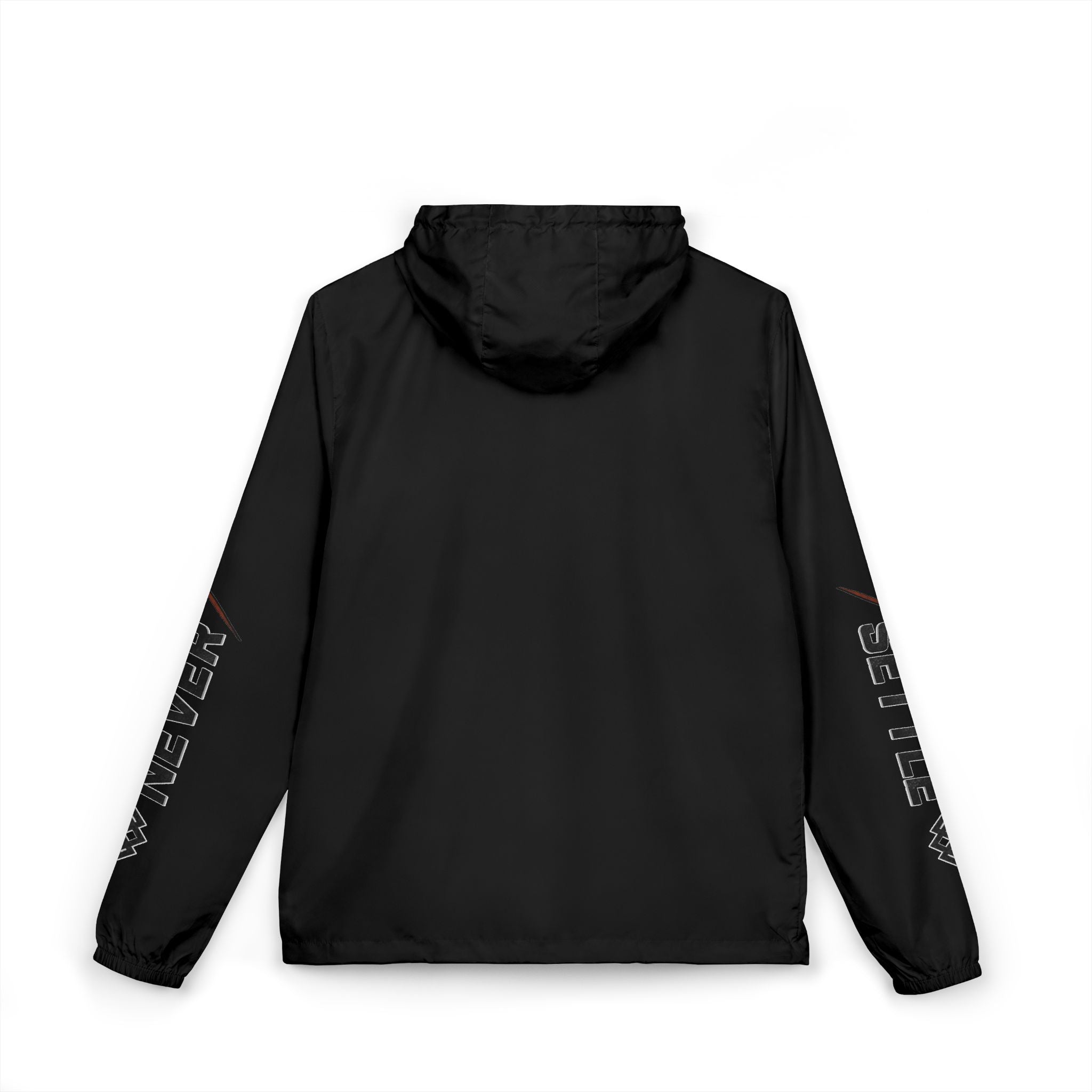 'Never Settle' Hooded Lightweight Windbreaker Jacket