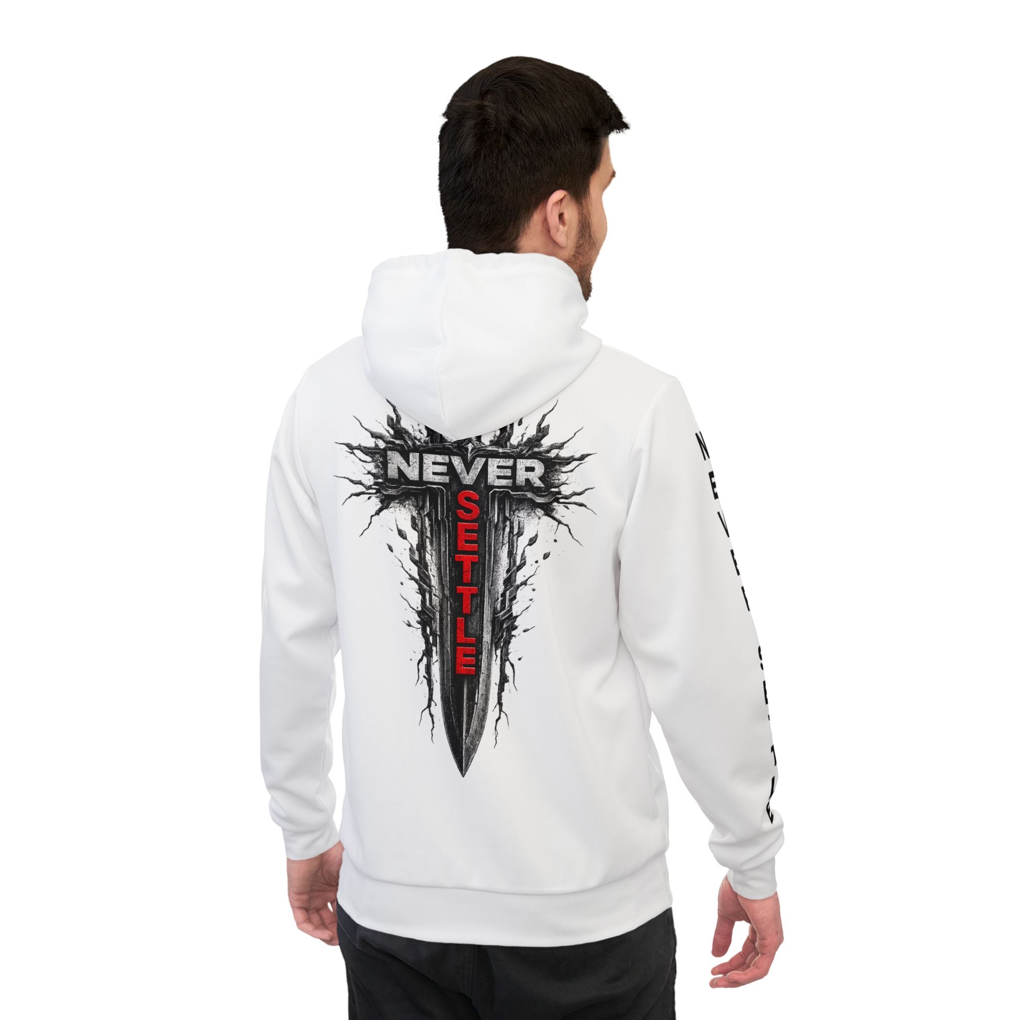 Never Settle Signature Premium Hoodie – Black Edition | Forever Uplifting Fitness