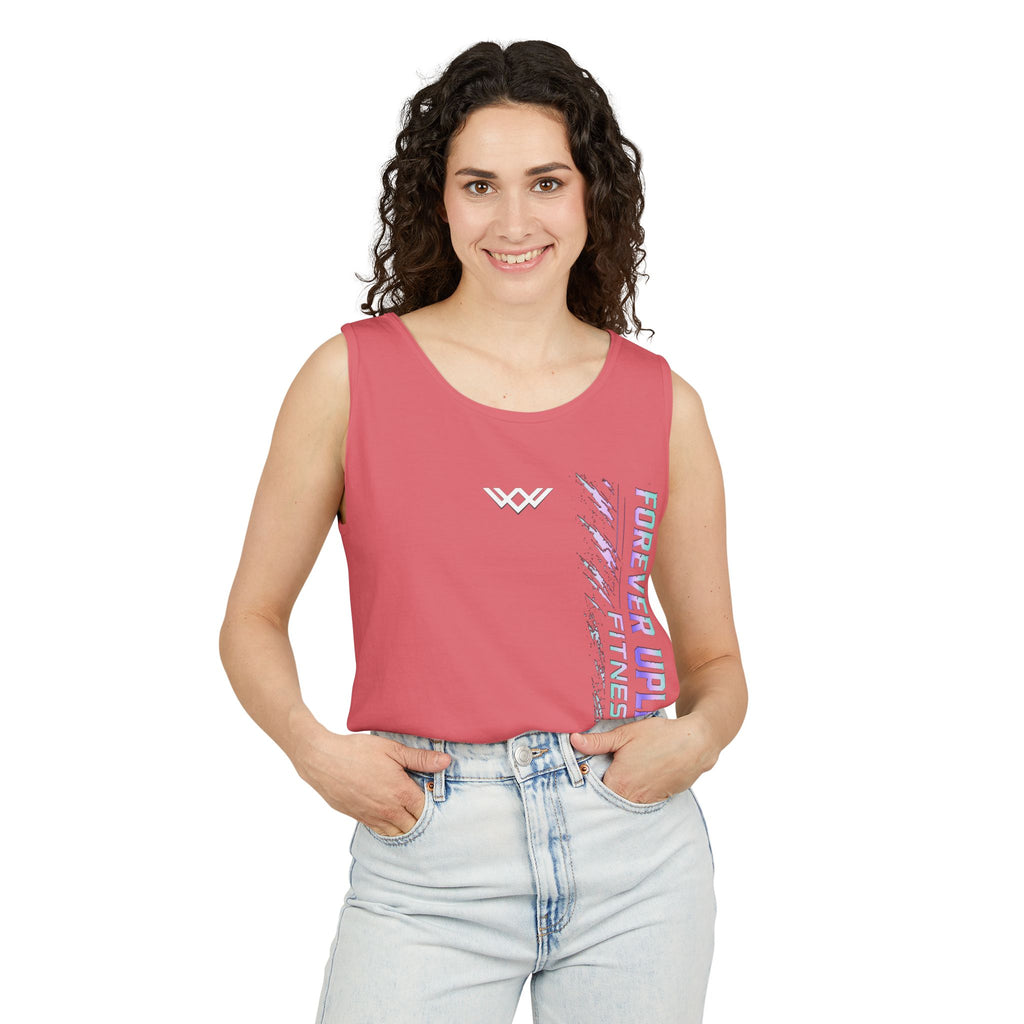 Unisex Forever Uplifting Fitness Tank Top — Vertical Gym Graphic