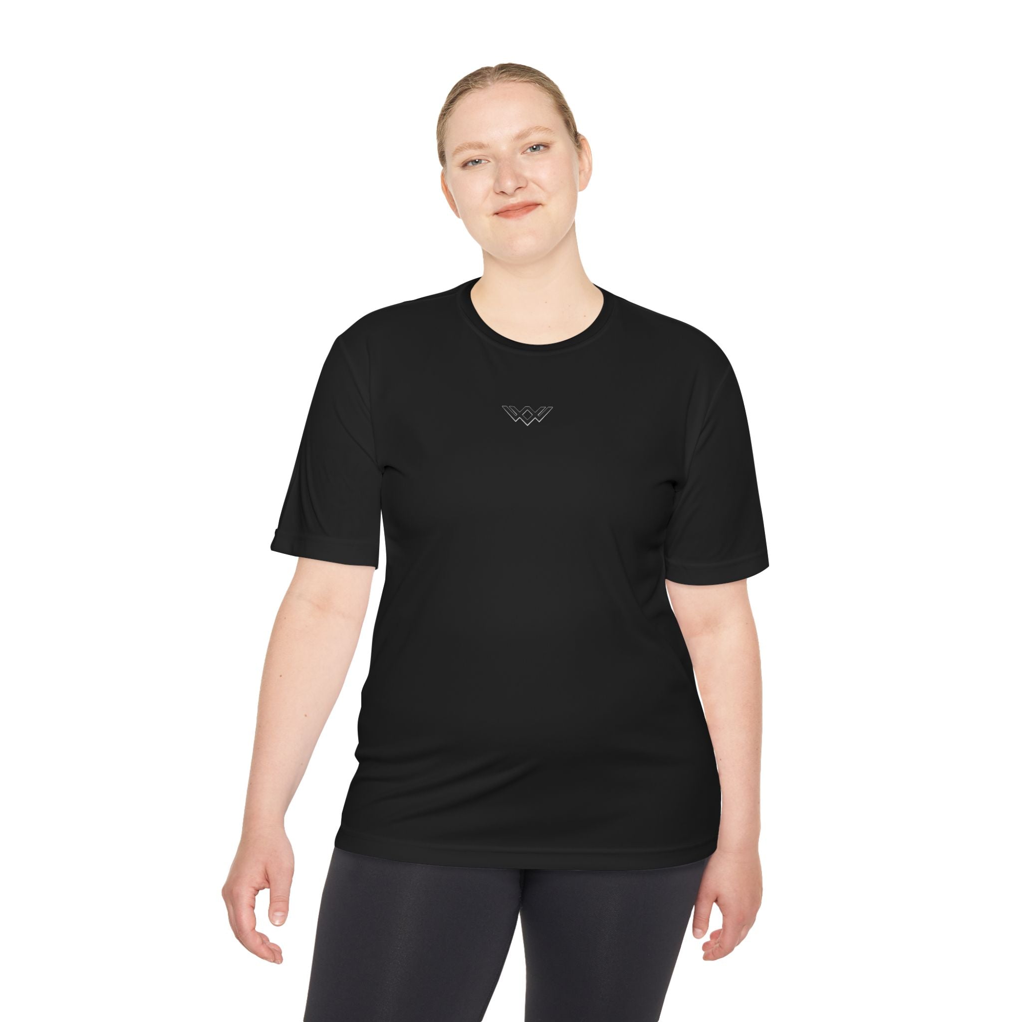 Moisture-Wicking Performance Tee — Minimal Black Chest Logo