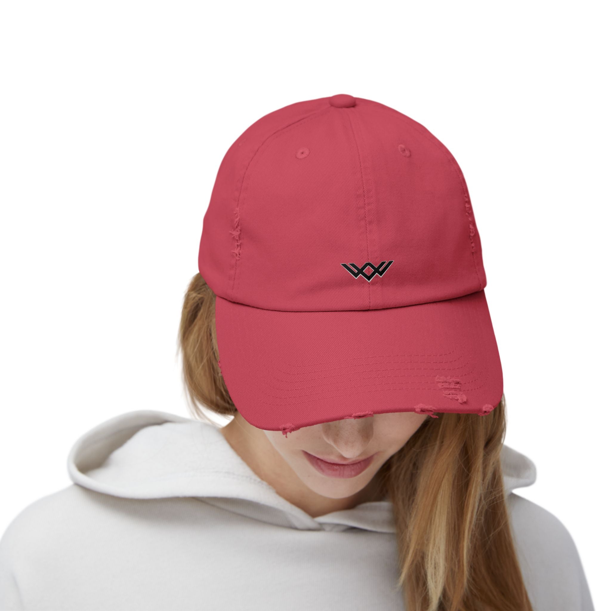 Distressed Black Baseball Cap — Minimal Worn Logo Hat