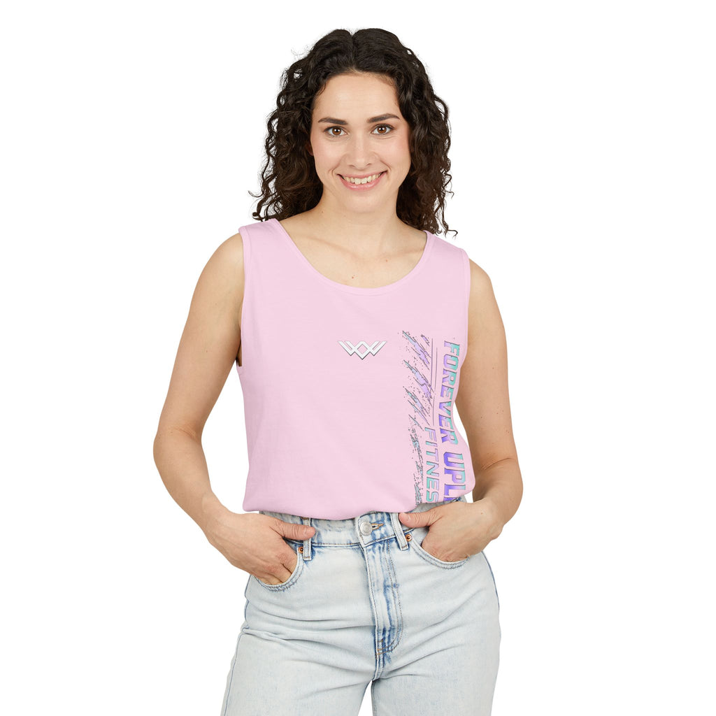 Unisex Forever Uplifting Fitness Tank Top — Vertical Gym Graphic