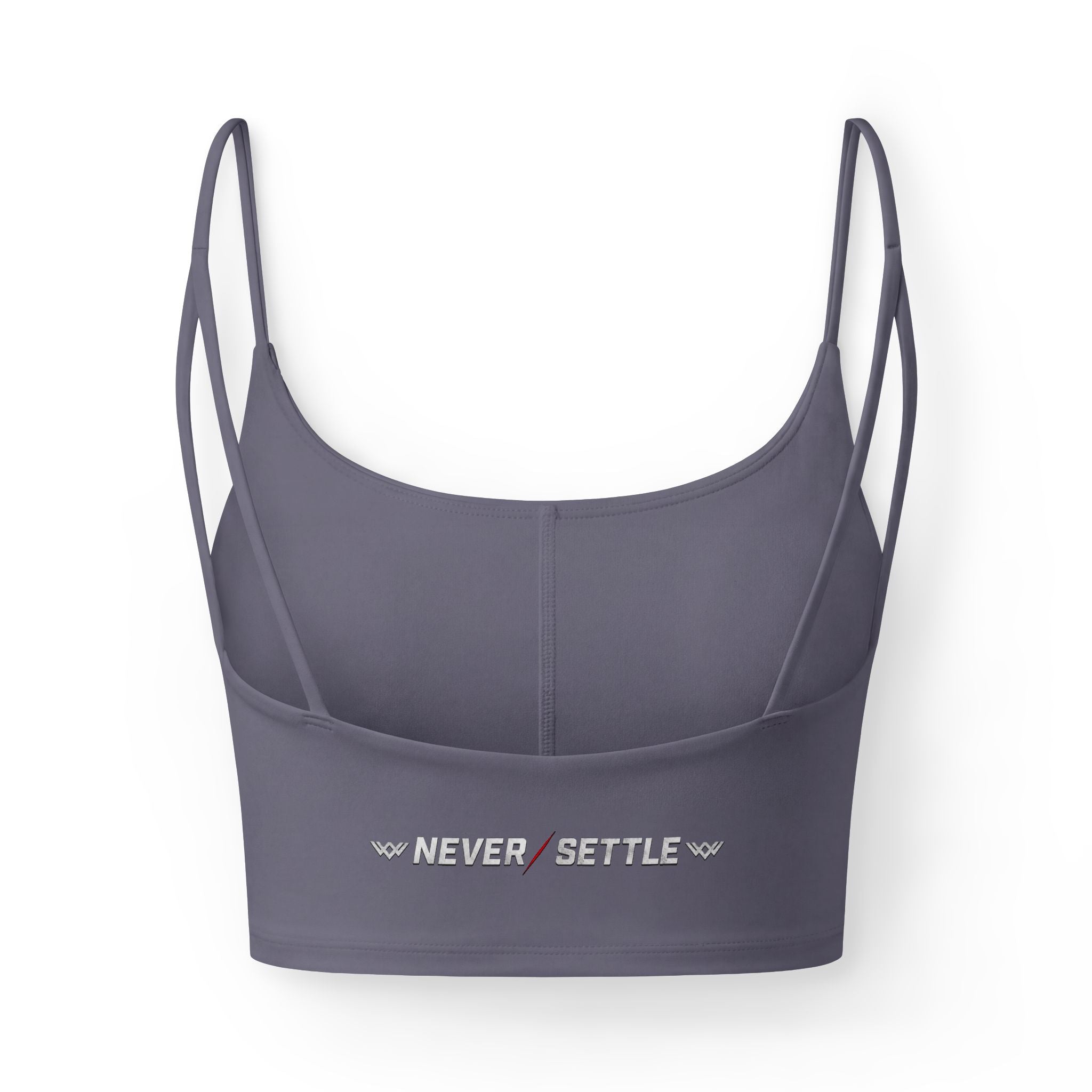 Women’s Luxe Bra — 'Never Settle' Fitness Crop Top