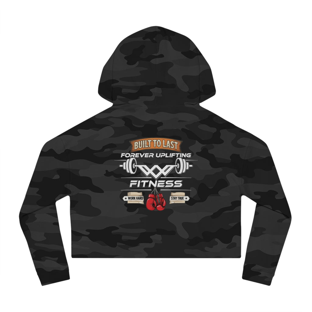 Women's Cropped Gym Hoodie "Built to Last" Graphic