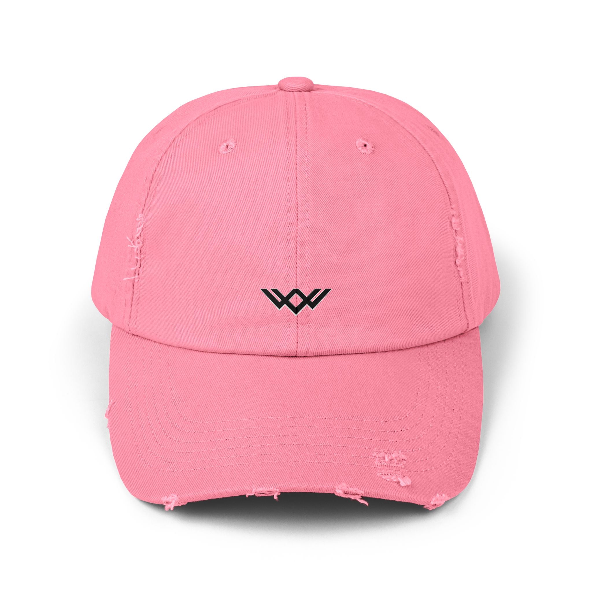 Distressed Black Baseball Cap — Minimal Worn Logo Hat