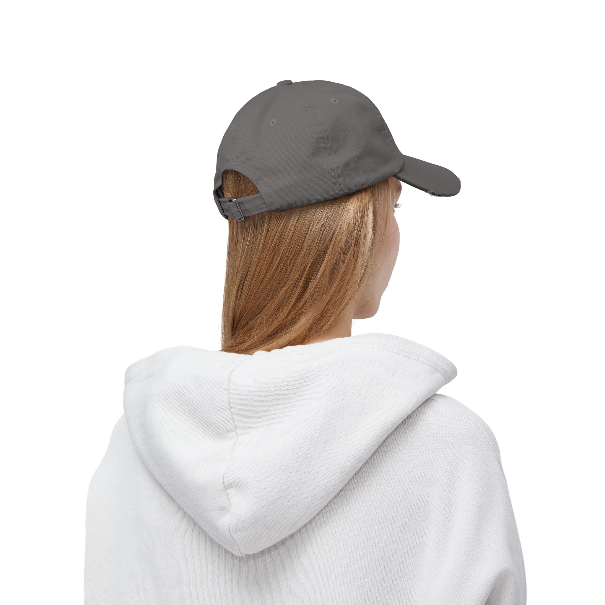 Distressed Black Baseball Cap — Minimal Worn Logo Hat