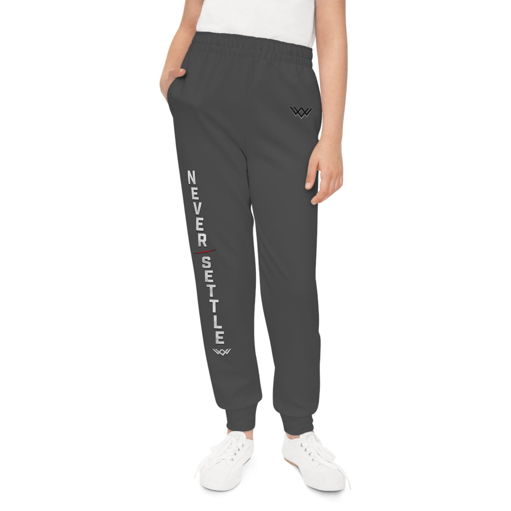 Youth — 'Never Settle' Charcoal grey Athletic Sweatpants
