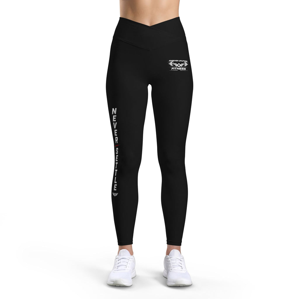 Never Settle Women’s Luxe Leggings — High-Waist Motivational Activewear