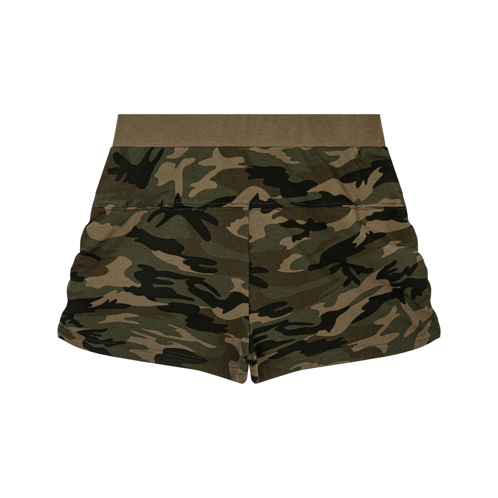 Women's Camo Off-Shoulder Crop T-Shirt