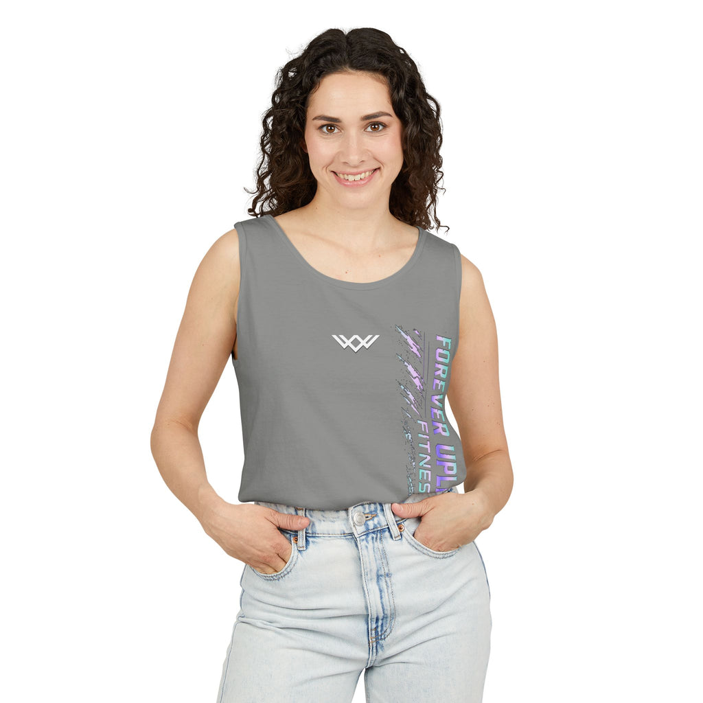 Unisex Forever Uplifting Fitness Tank Top — Vertical Gym Graphic