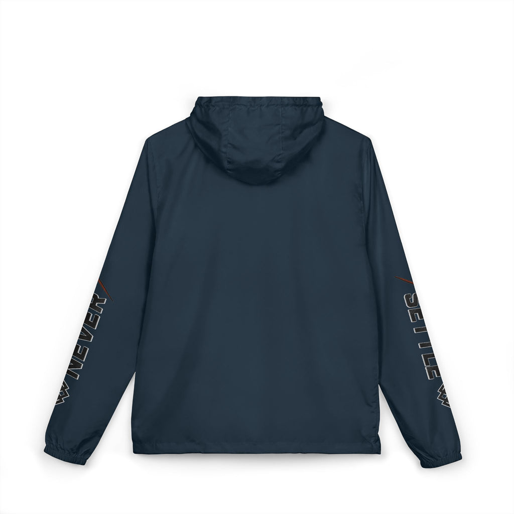'Never Settle' Hooded Lightweight Windbreaker Jacket