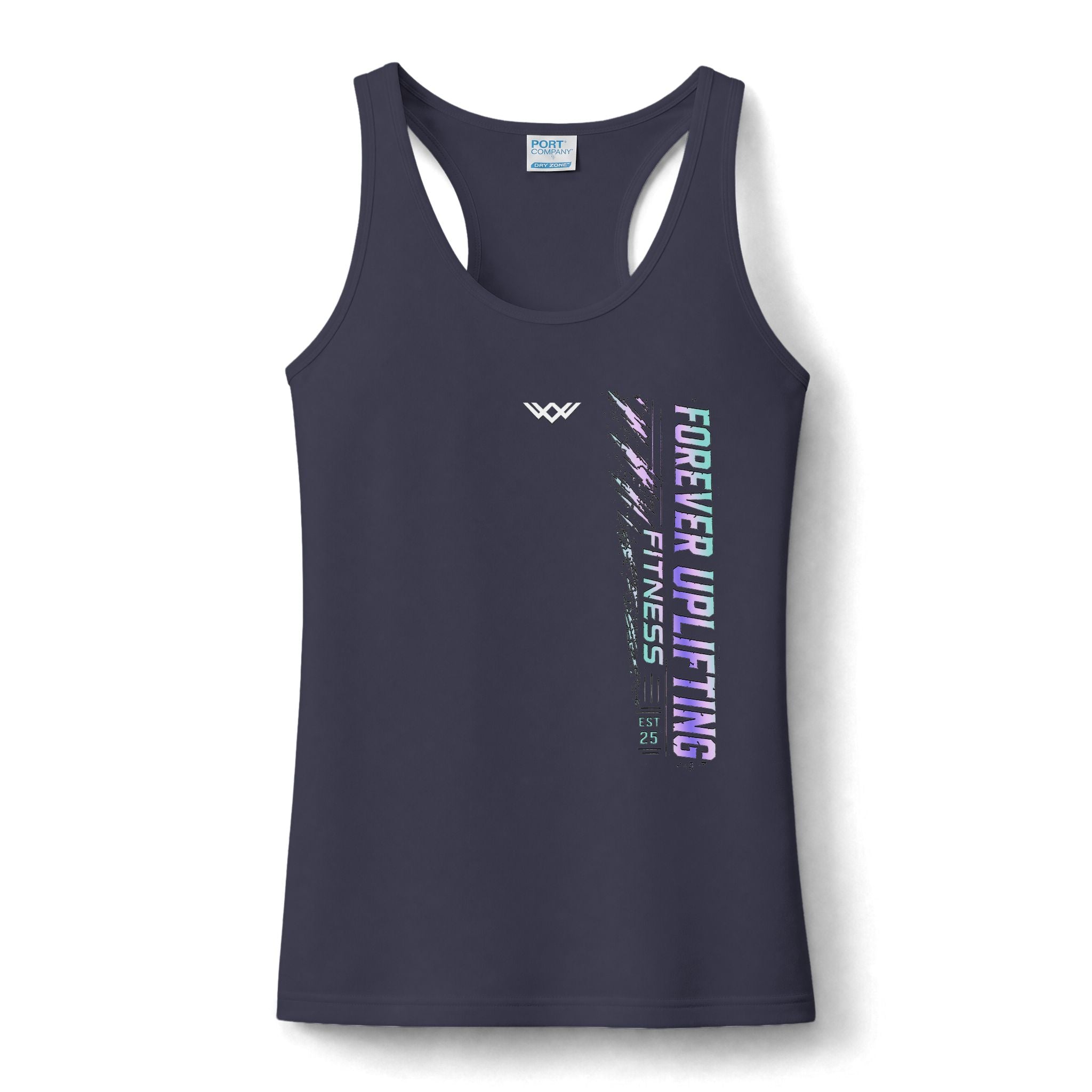 Forever Uplifting Fitness Women's Performance Tank Top — Vertical Gym Graphic