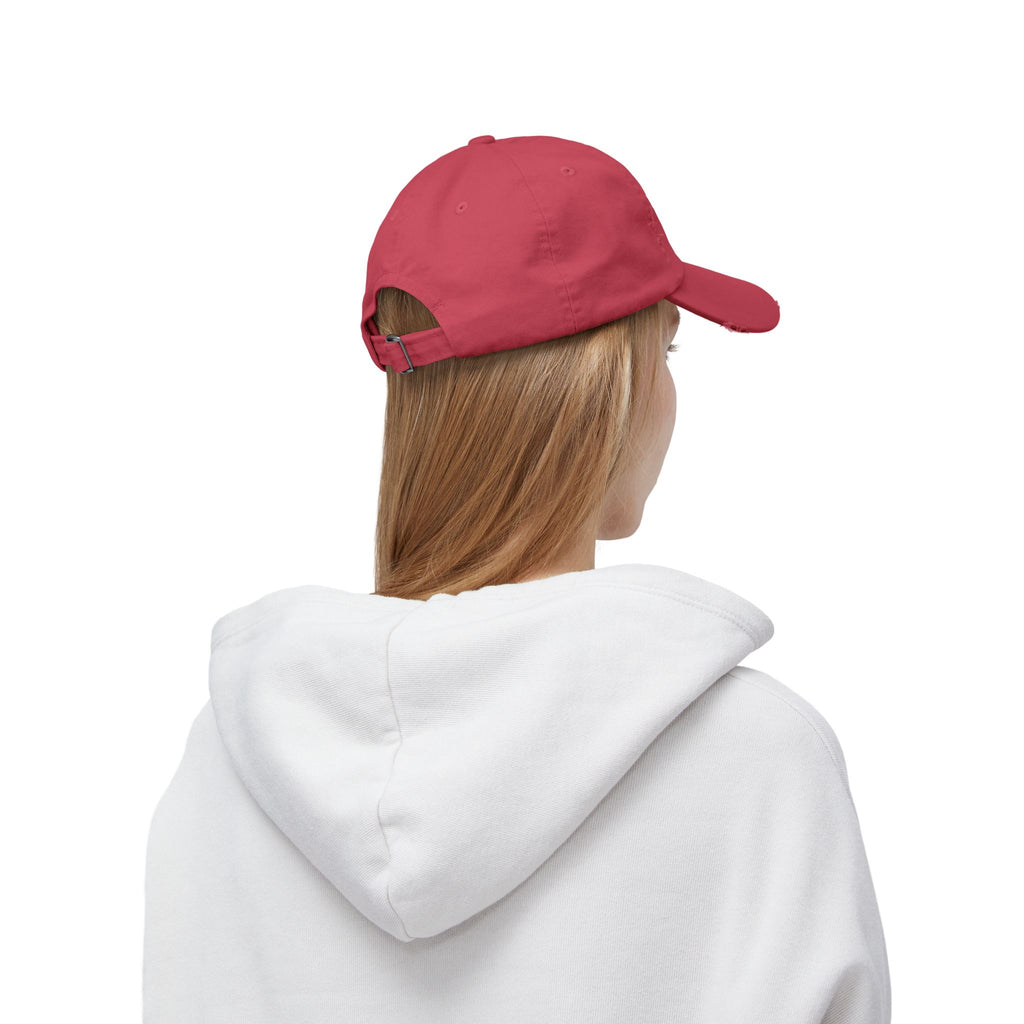 Distressed Black Baseball Cap — Minimal Worn Logo Hat