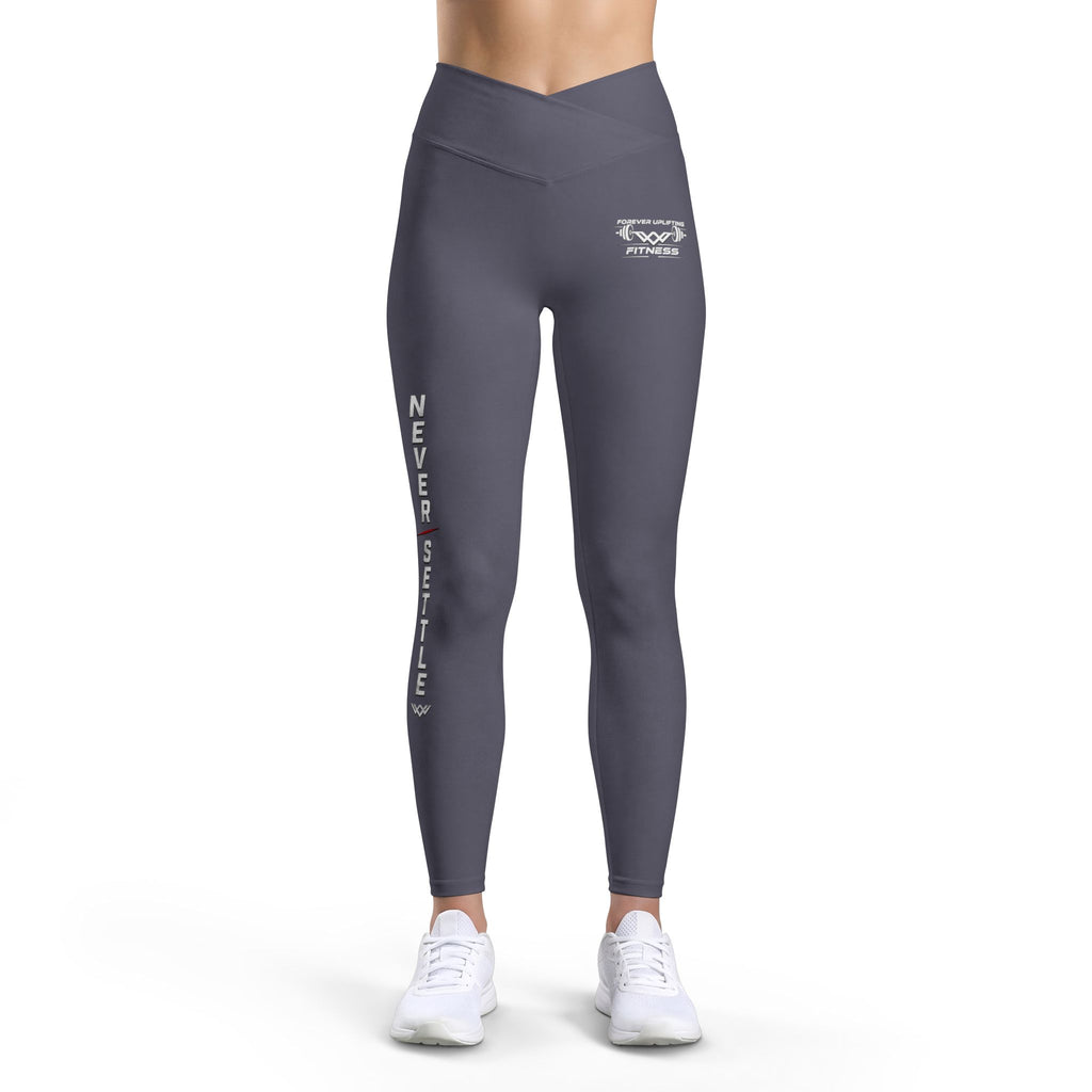 Never Settle Women’s Luxe Leggings — High-Waist Motivational Activewear