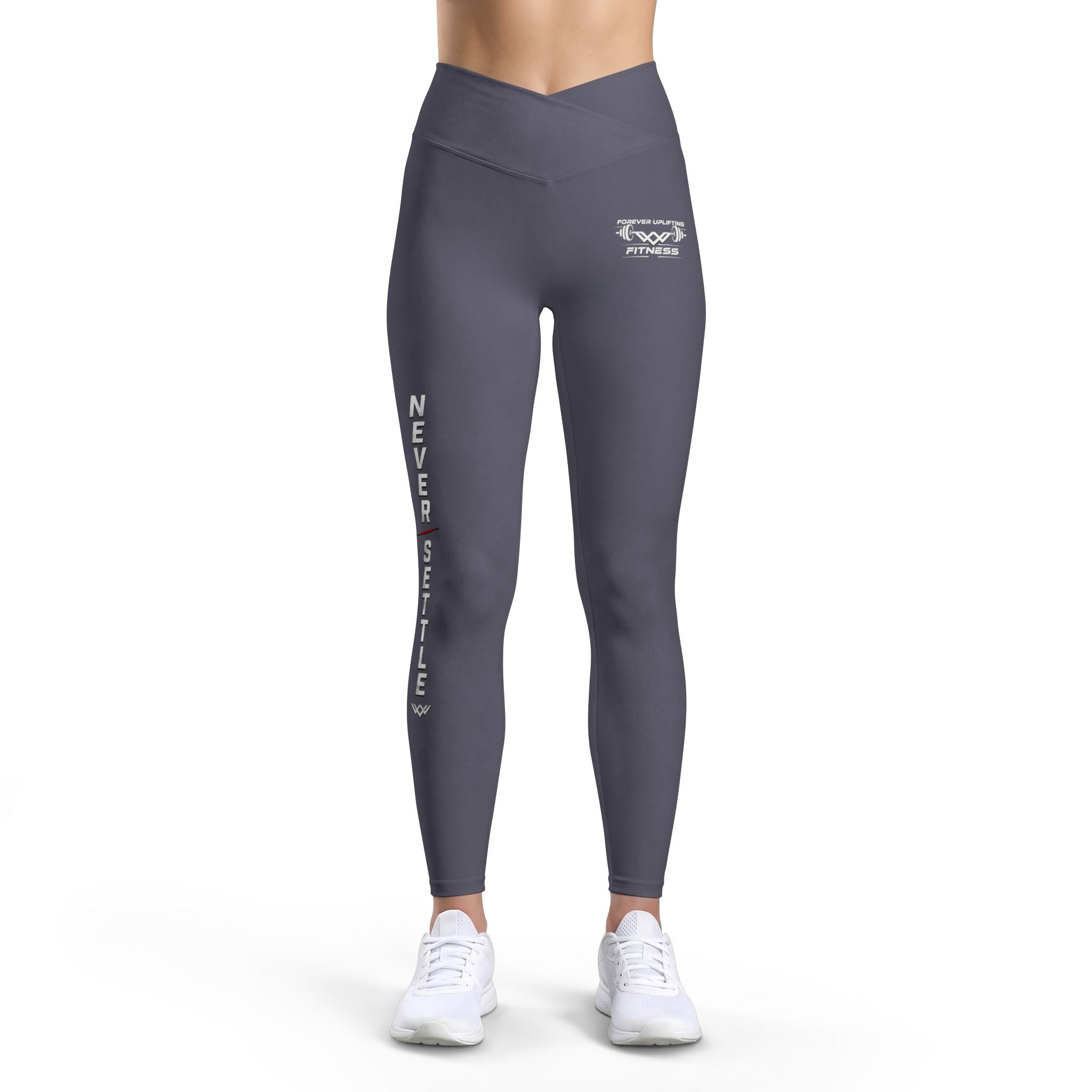 Never Settle Women’s Luxe Leggings — High-Waist Motivational Activewear