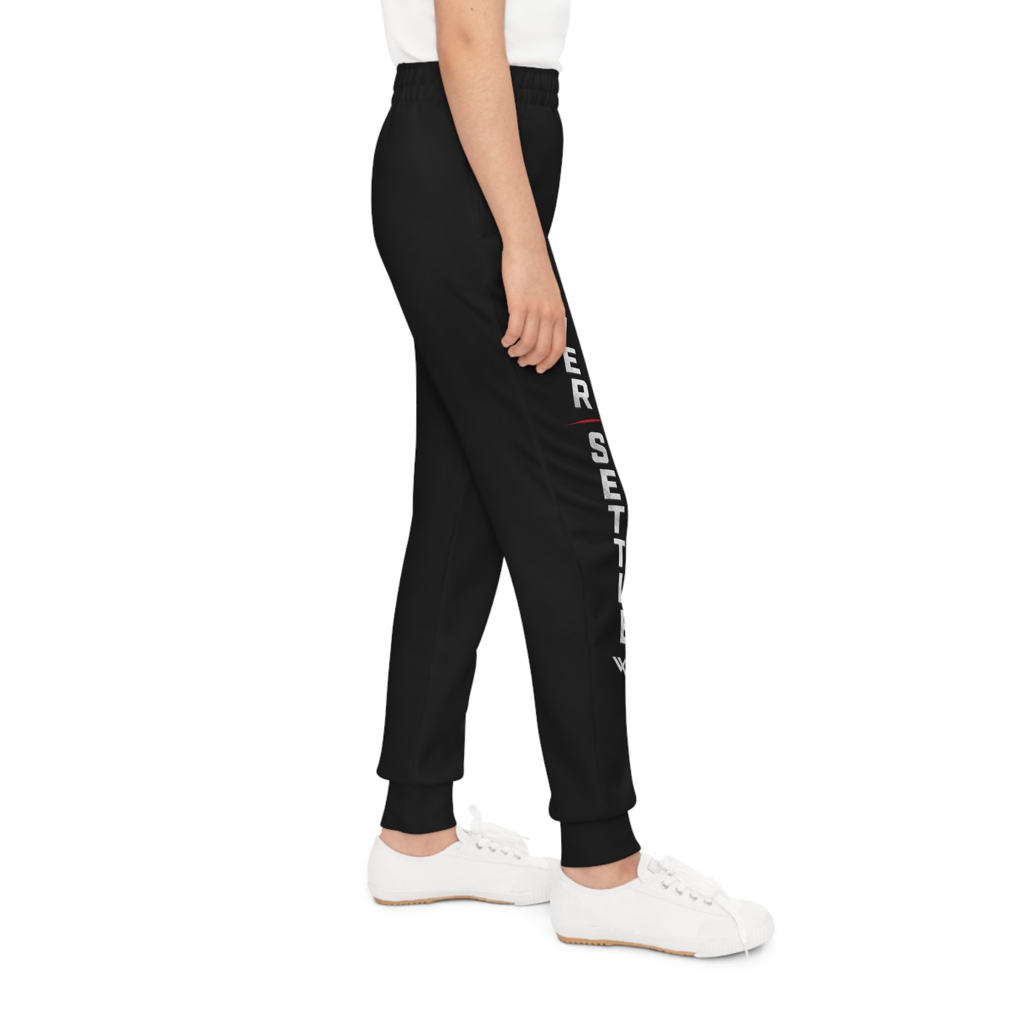 Youth — 'Never Settle' Black Athletic Sweatpants