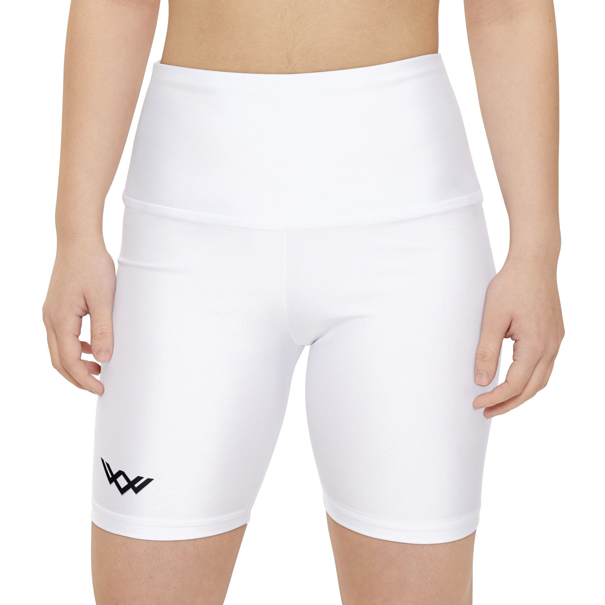 Women's 'Never Settle' Workout Shorts | white | High-Waist Biker Shorts