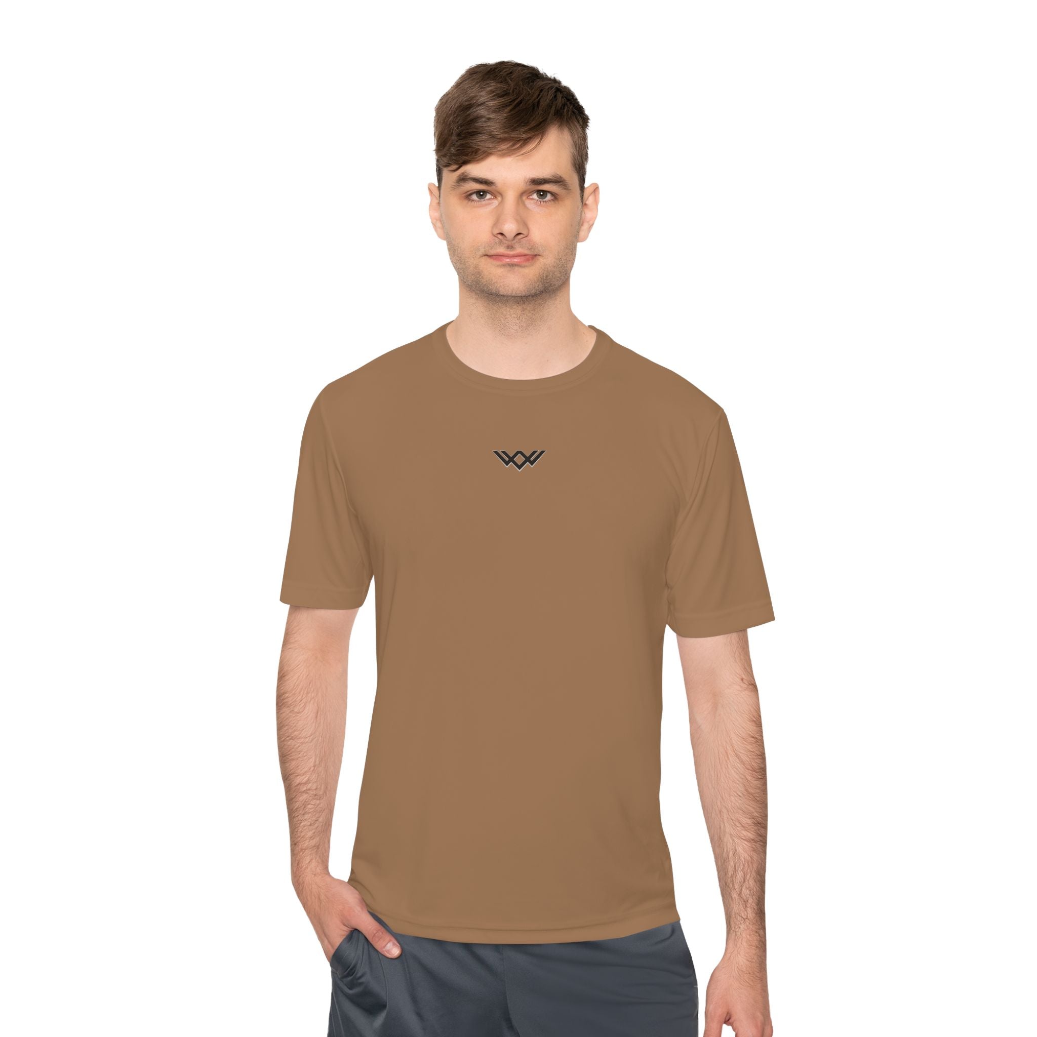 Moisture-Wicking Performance Tee — Minimal Black Chest Logo