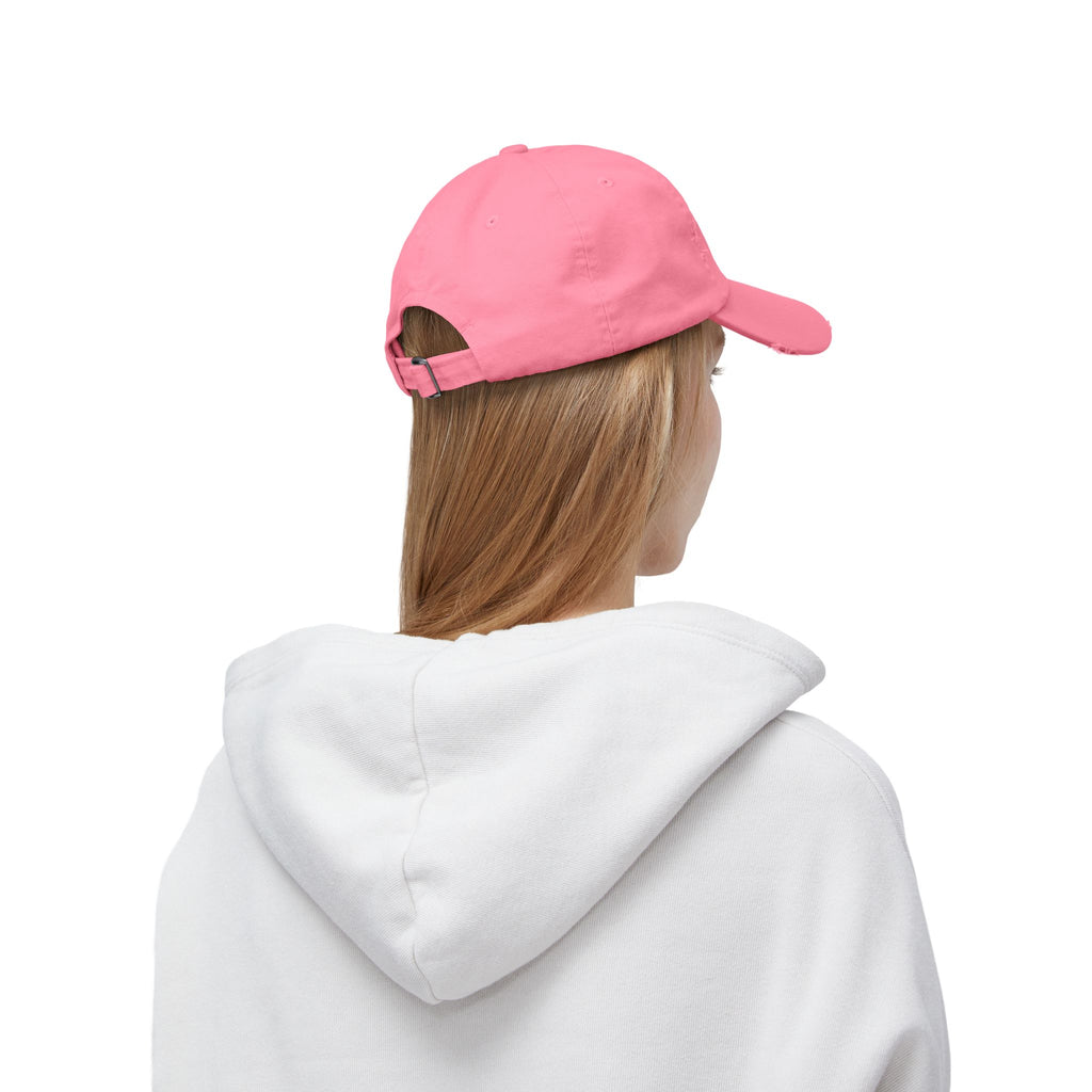 Distressed Black Baseball Cap — Minimal Worn Logo Hat