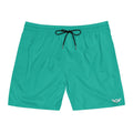 Teal Mid-Length Swim Shorts — Quick-Dry Beach Trunks
