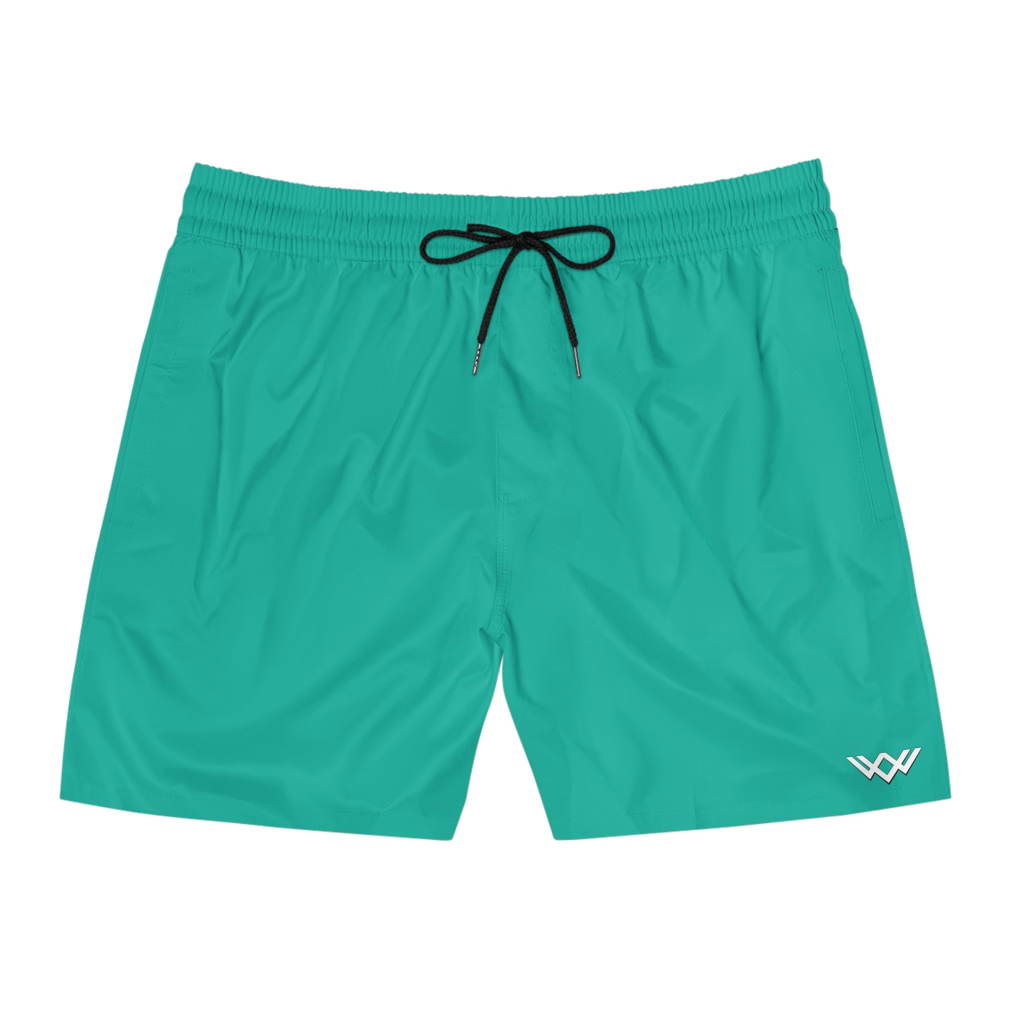 Teal Mid-Length Swim Shorts — Quick-Dry Beach Trunks
