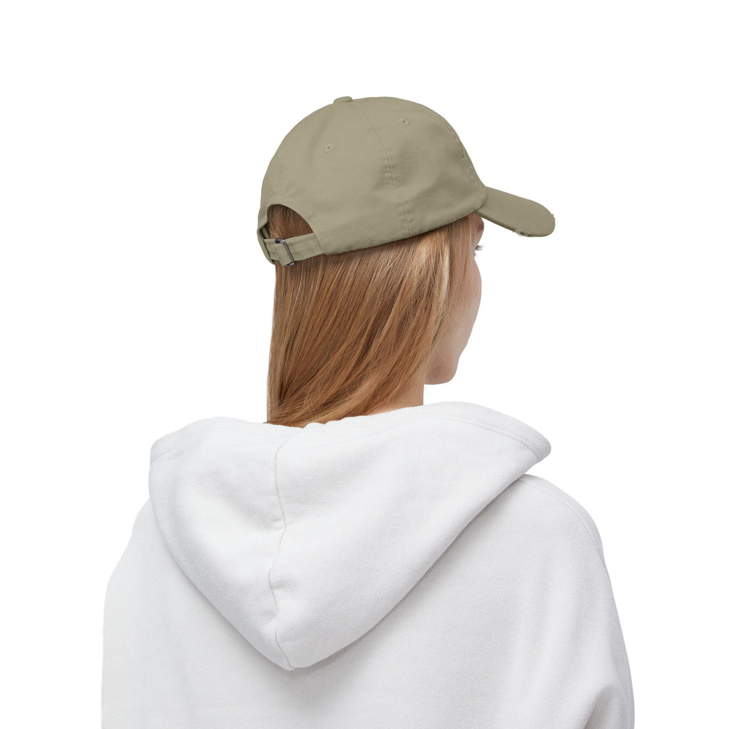 Distressed Black Baseball Cap — Minimal Worn Logo Hat