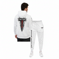 Never Settle™ Training Set | White - Hoodie + Joggers | Forever Uplifting Fitness